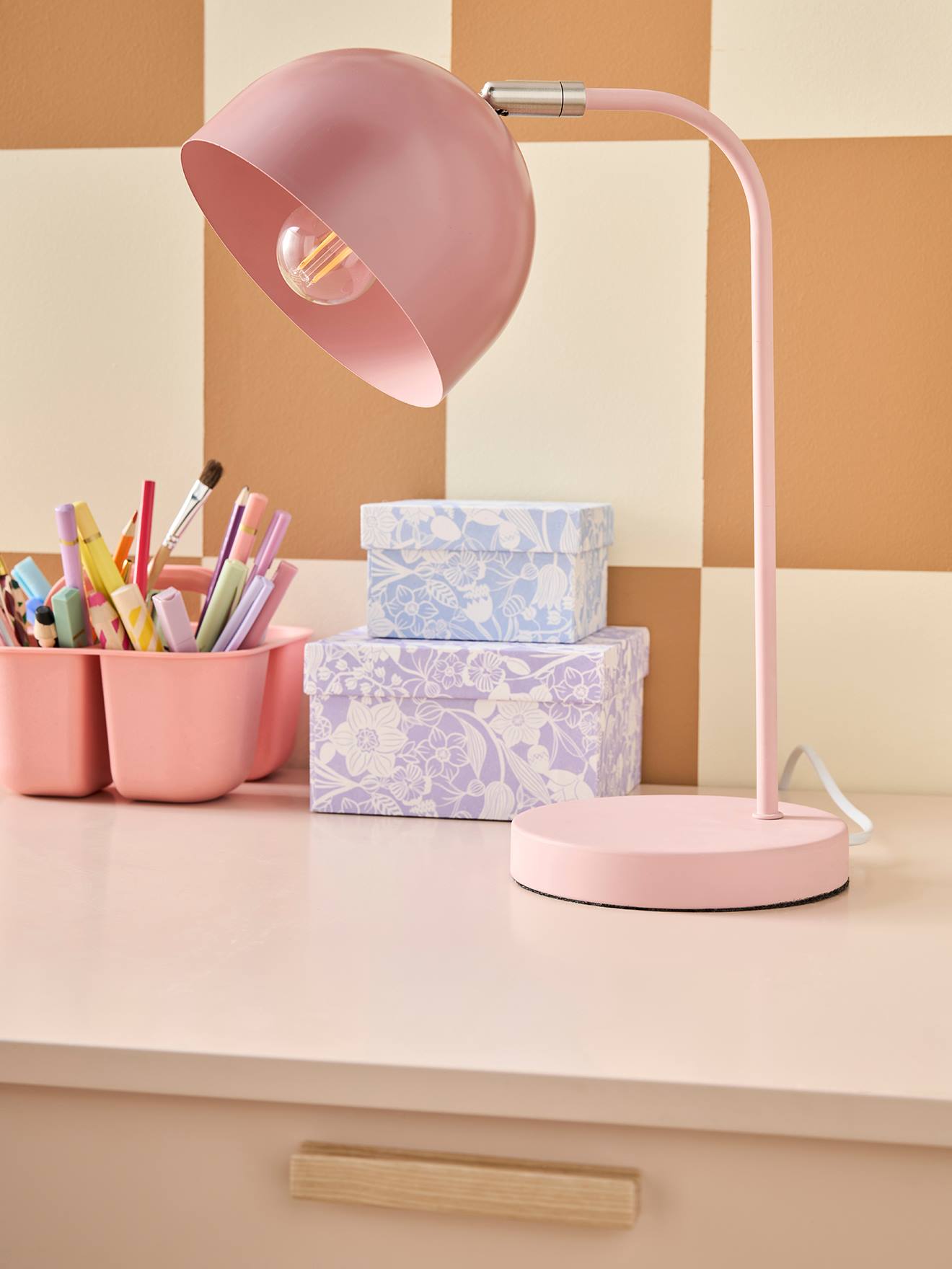 Tischlampe mit Schirm drehbar 360°