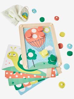 Spielzeug-Baby-Tasten & Greifen-Farben-Spiel für Kinder, Holzrahmen FSC®