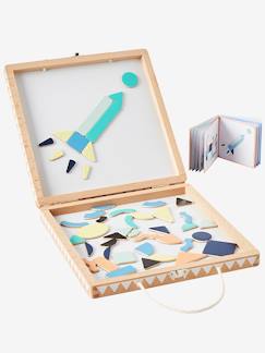 Spielzeug-Pädagogische Spiele-Formen, Farben & Kombinieren-Kinder Spielbox mit Magnet-Klötzen, Holz FSC