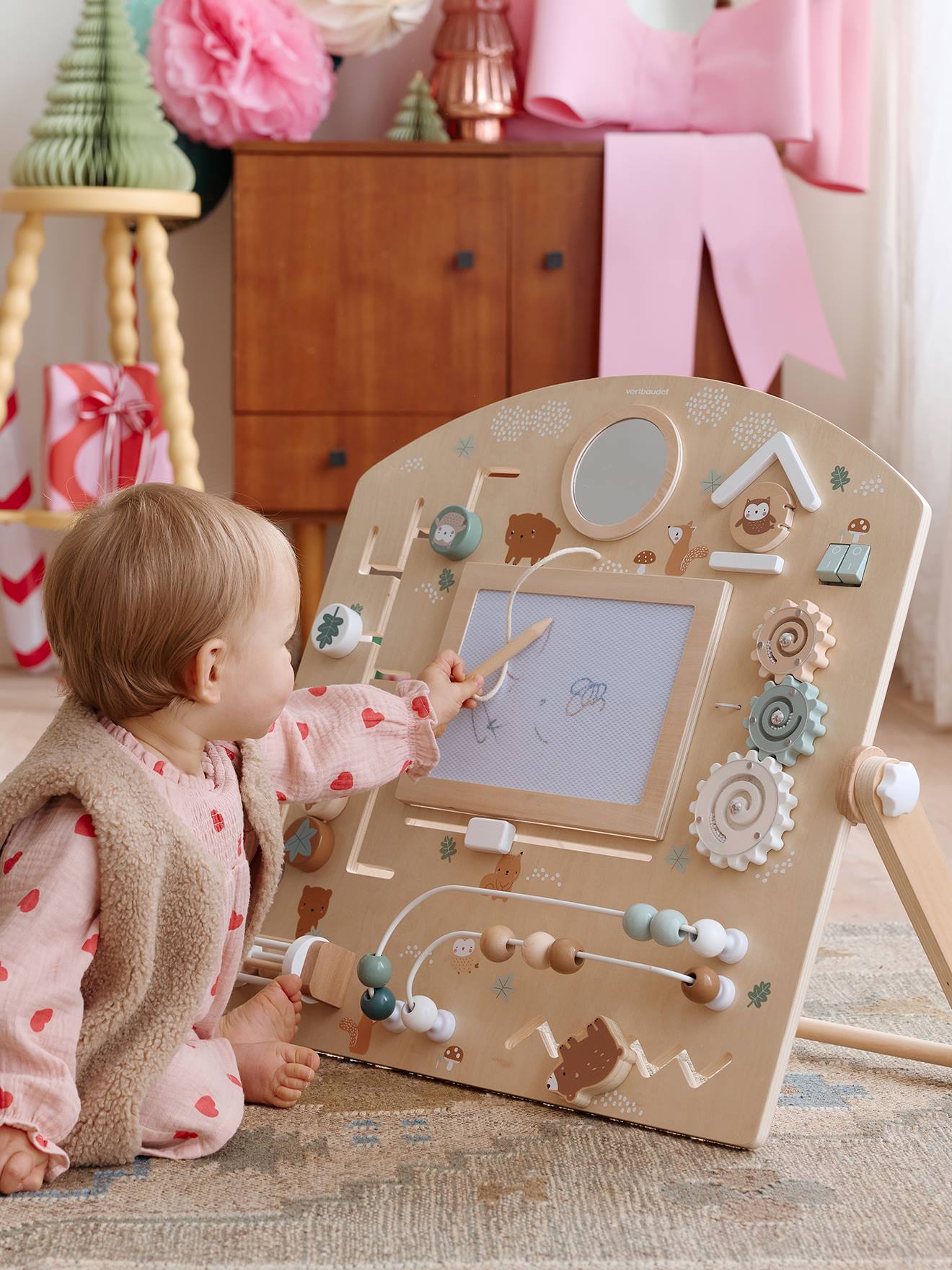 Vertbaudet Baby Activity-Tafel Grüner Wald Aus Holz Fsc® Braun Einheitsgröße