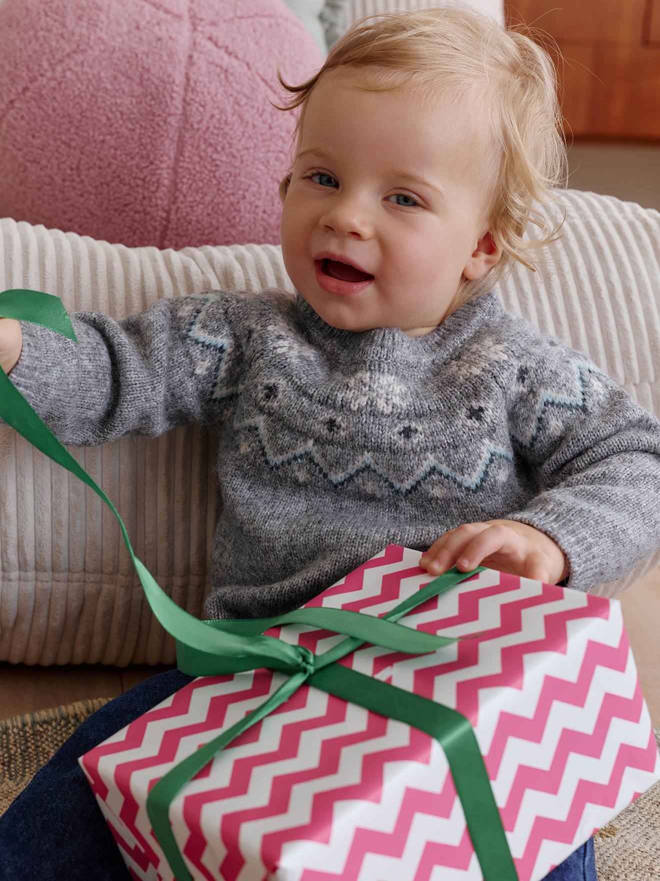 Baby Pullover mit Norwegermuster Capsule für Weihnachten