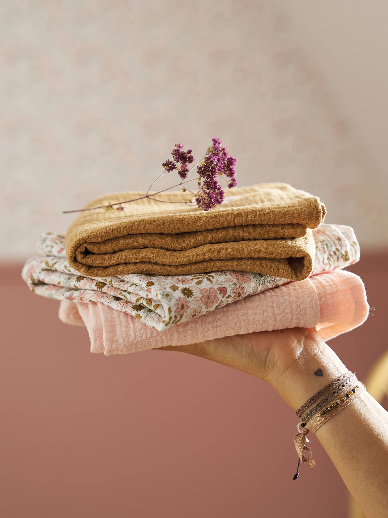 Thumbnail - 3er-Pack Baby Wickeltücher FLORA