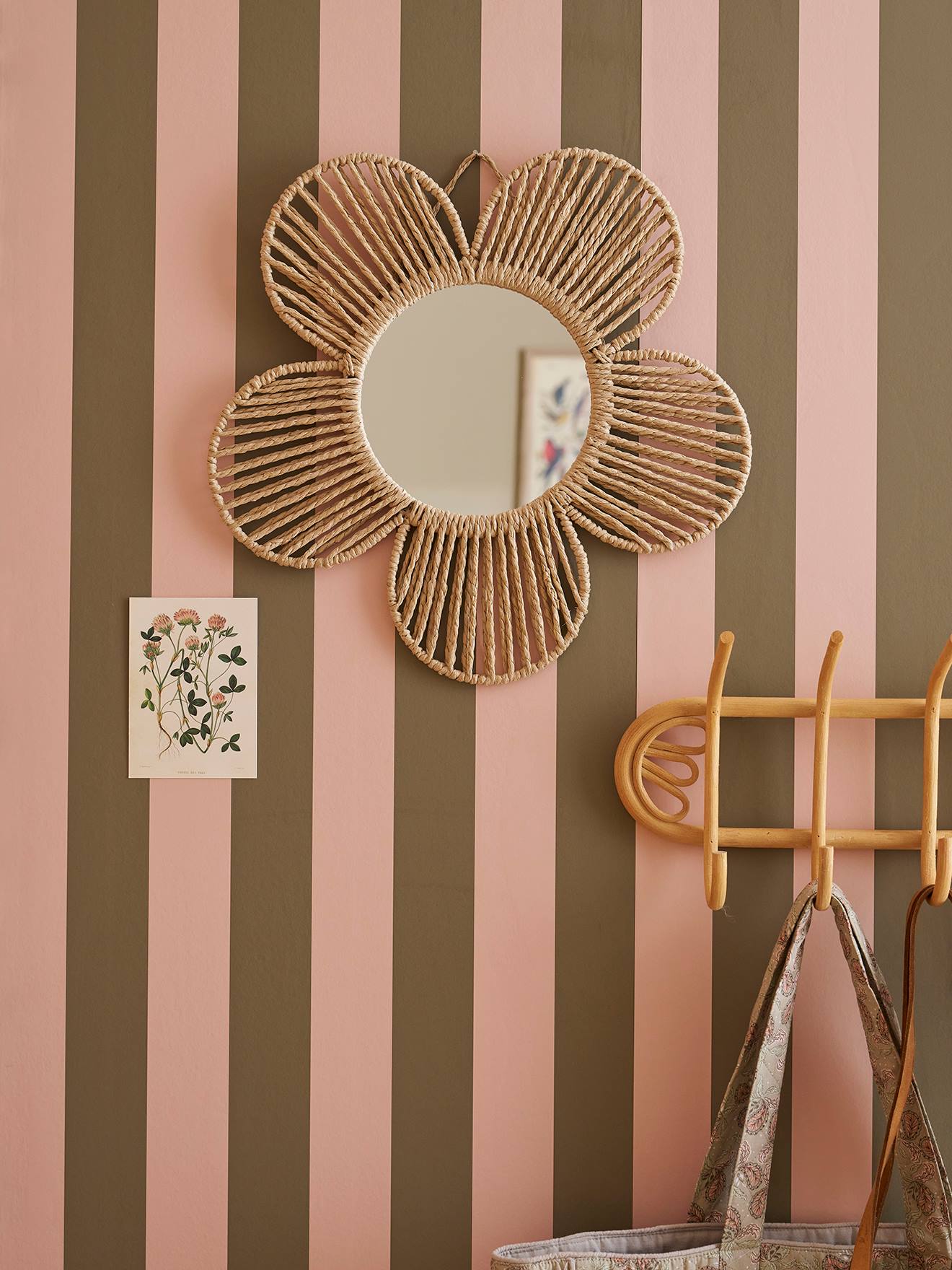 Spiegel BLUME mit Papierkordel, Kinderzimmer