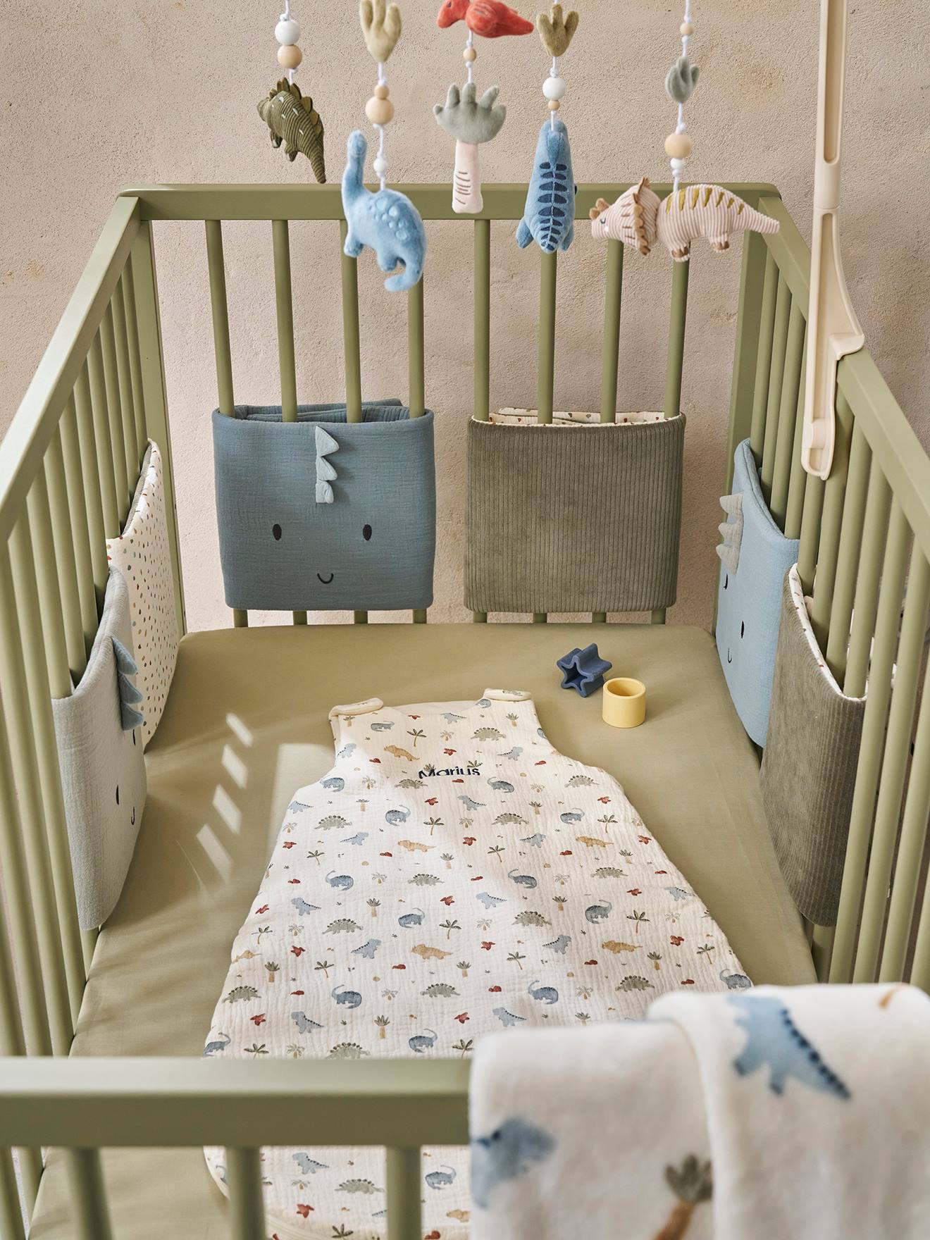 Thumbnail - Baby Schlafsack aus Musselin MINISAURUS mit Bio-Baumwolle