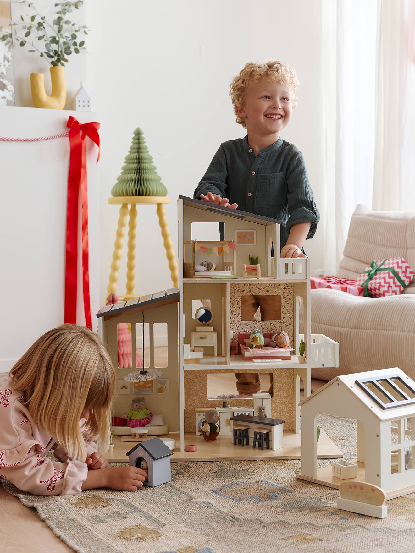 Vertbaudet Moderne Puppenhaus Aus Fsc®-Holz Braun Einheitsgröße