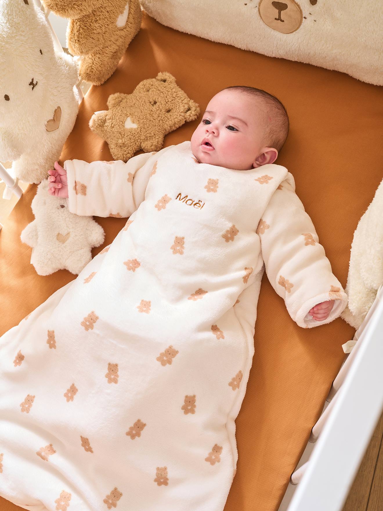 Baby Winterschlafsack KLEINER BÄR mit abnehmbaren Ärmeln TOG 3 personalisierbar