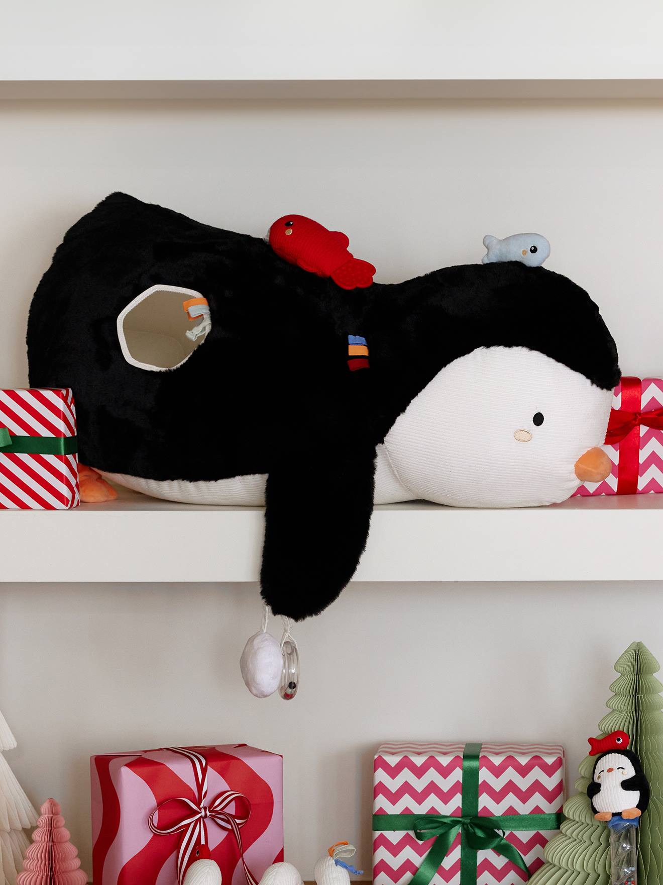 Vertbaudet Großer Baby Activity-Pinguin Weiß Einheitsgröße