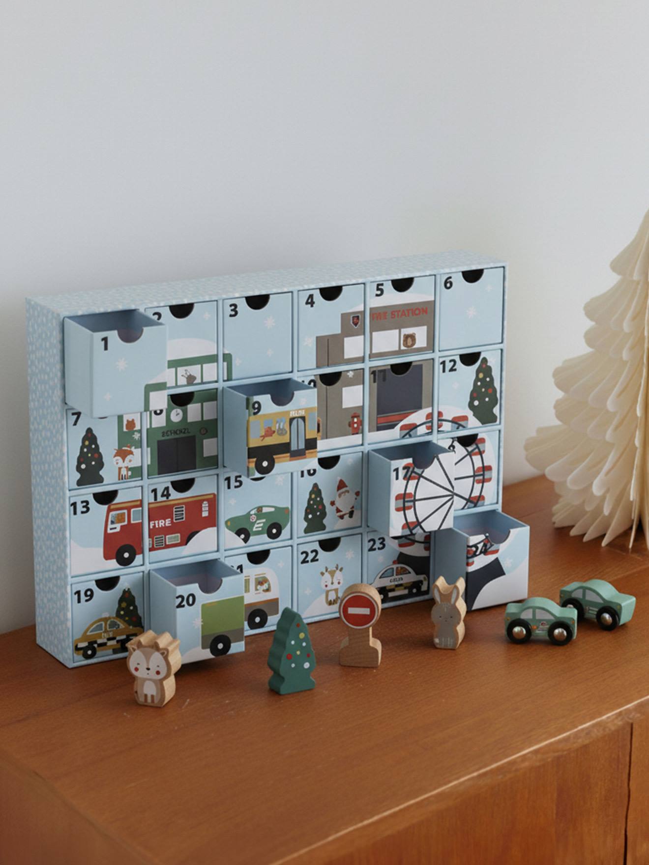 Vertbaudet Kinder Adventskalender Mit Spielzeug Aus Holz Fsc® Blau Einheitsgröße