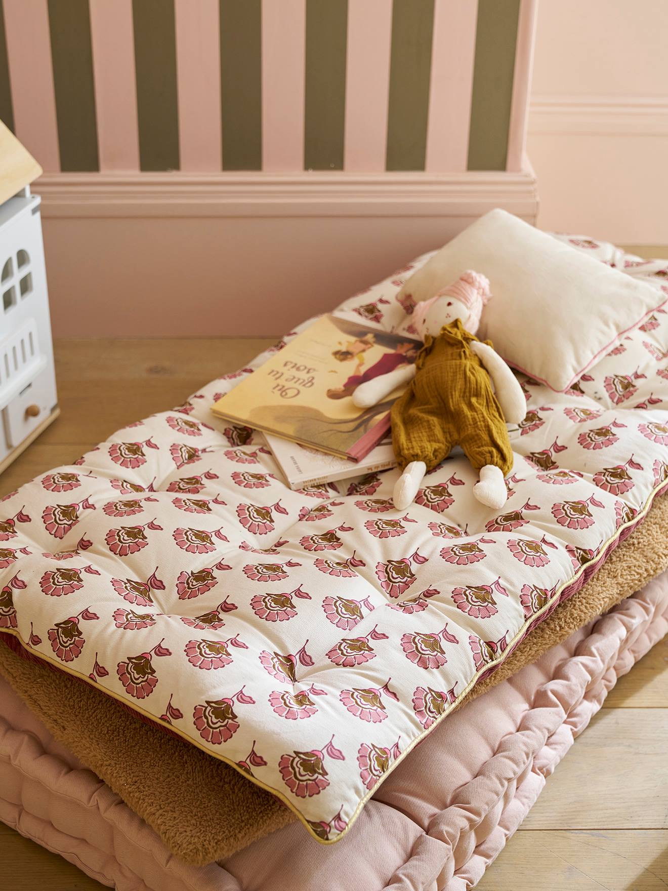 Vertbaudet Wendbare Kinderzimmer Bodenmatratze Arizona Dream Rosa Einheitsgröße