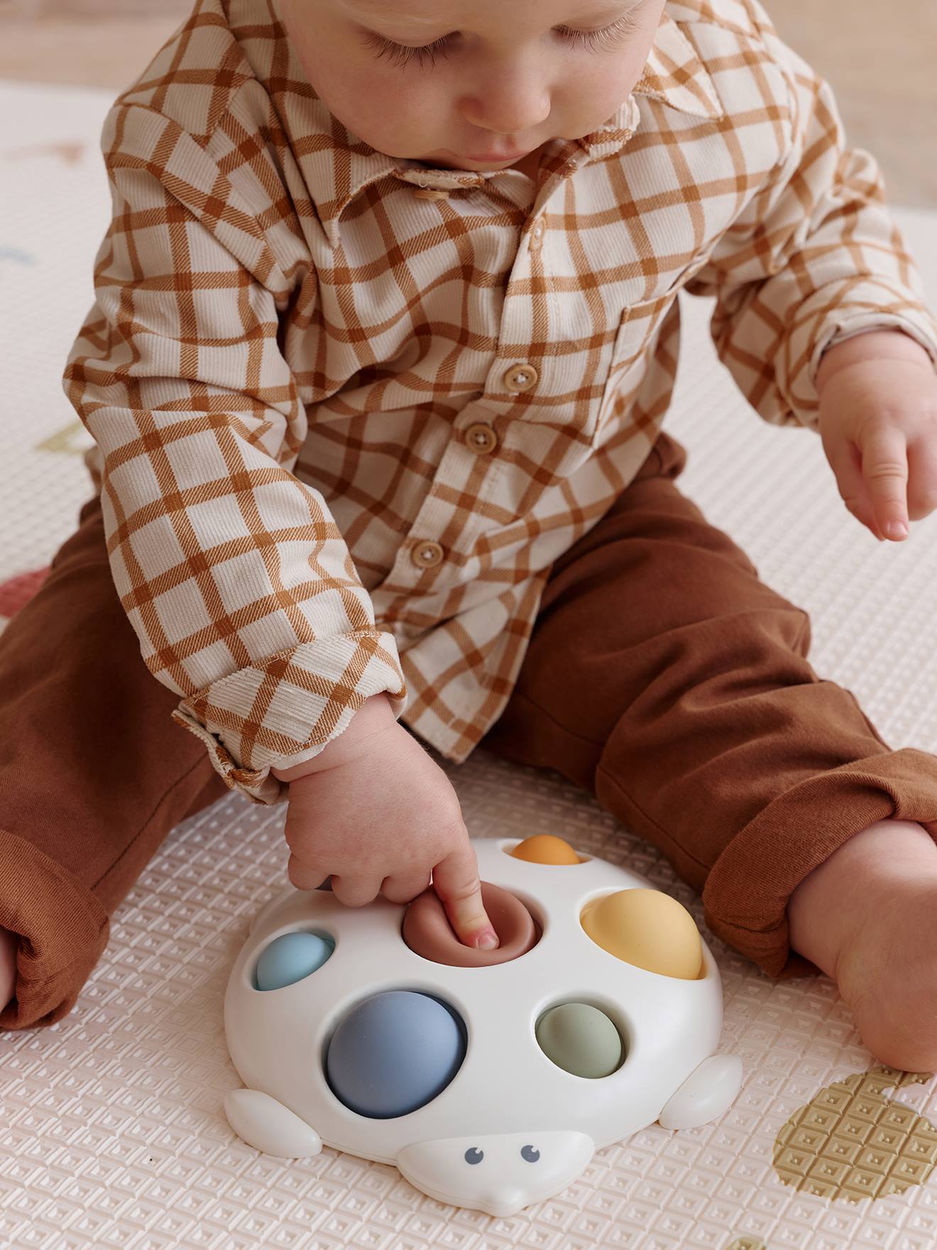 Vertbaudet Sensorik-Schildkröte Mit Pop-It-Funktion Weiß Einheitsgröße