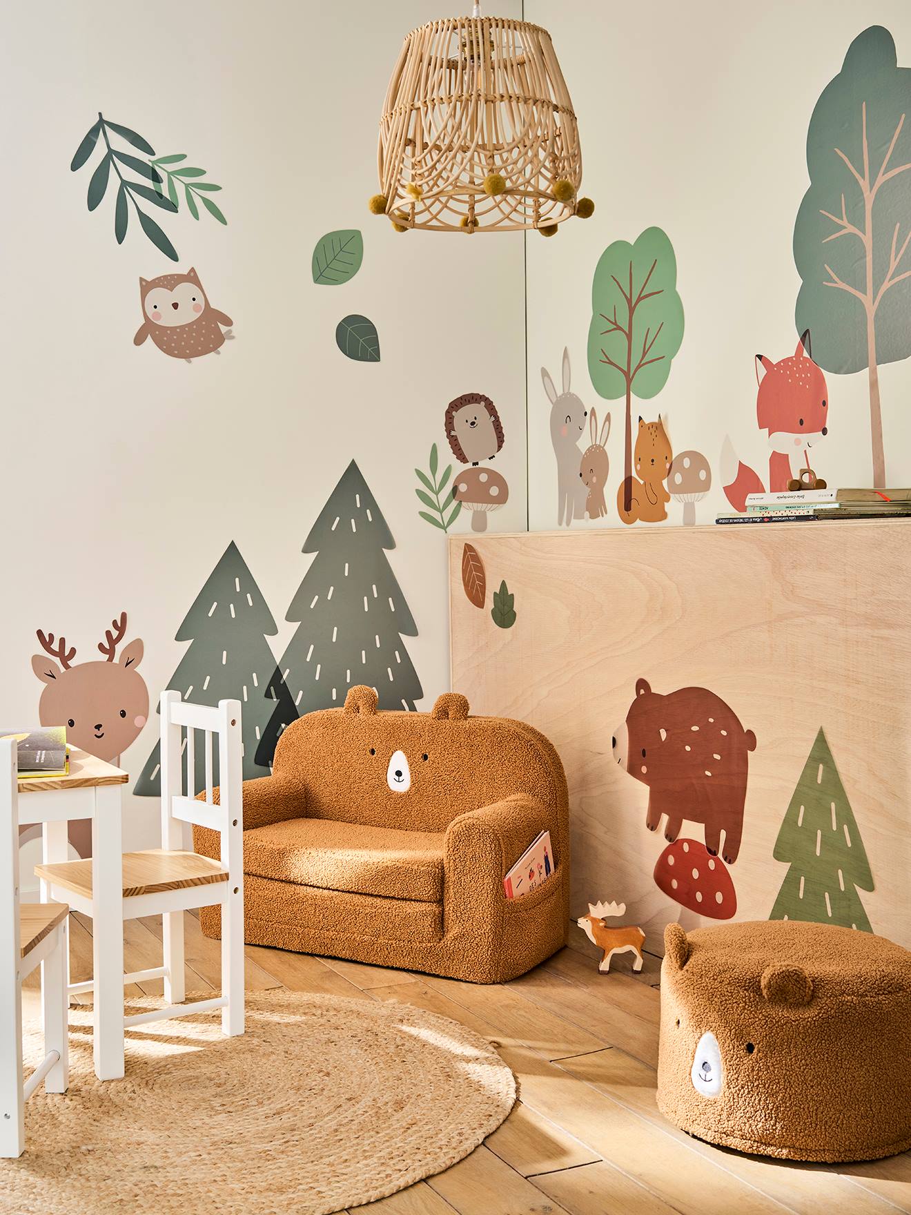 Vertbaudet Kinderzimmer Wandsticker Grüner Wald Grün Bedruckt Einheitsgröße