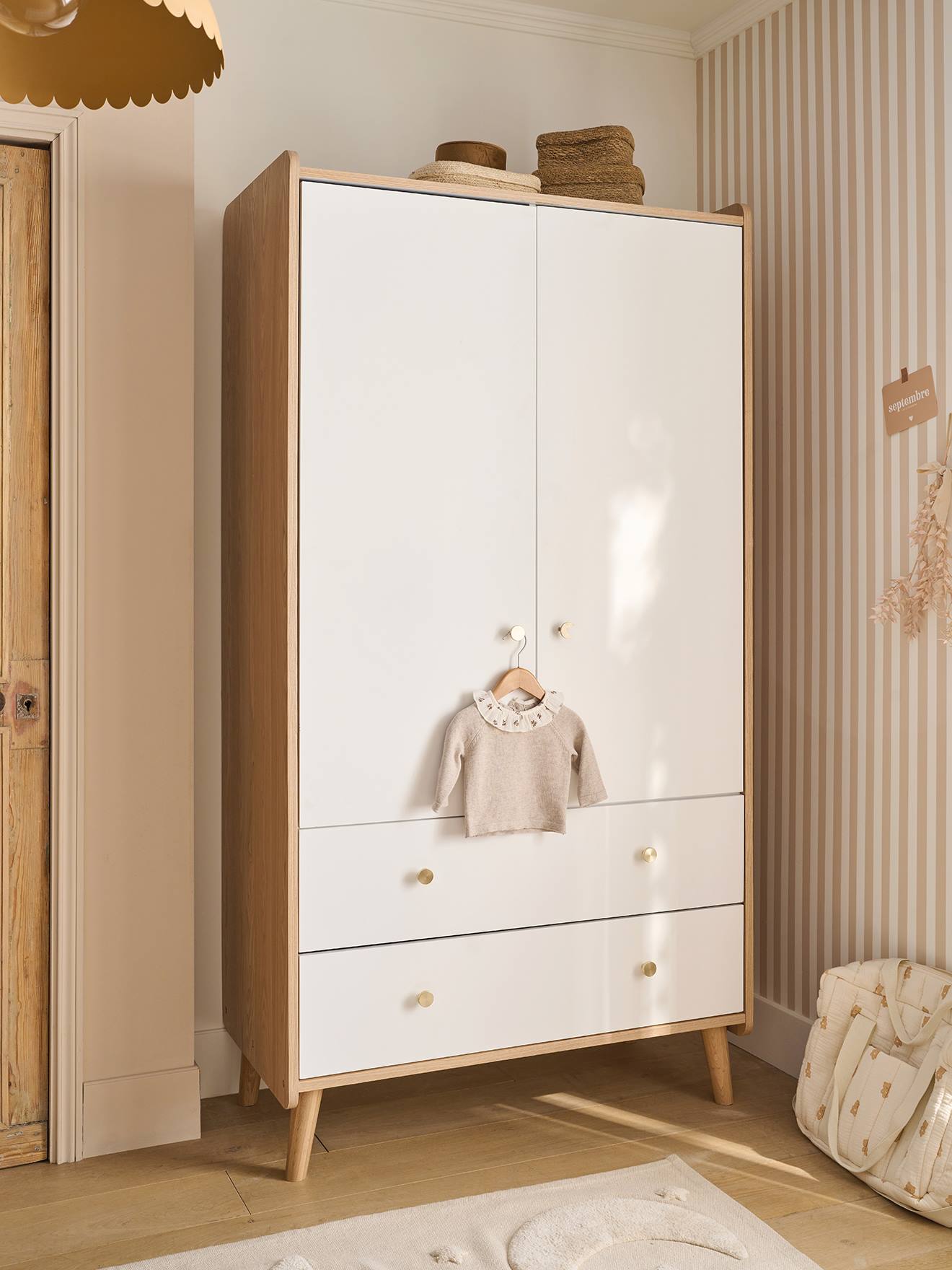 Vertbaudet Kinderzimmer Kleiderschrank Moonlight Weiß Einheitsgröße