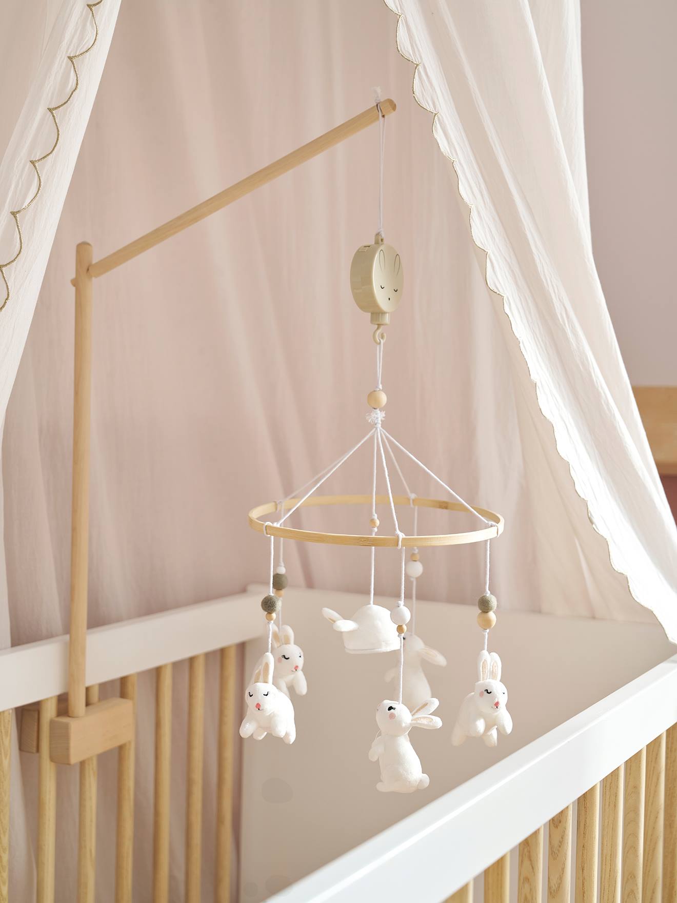 Vertbaudet Baby Musikmobile Hase Braun Einheitsgröße