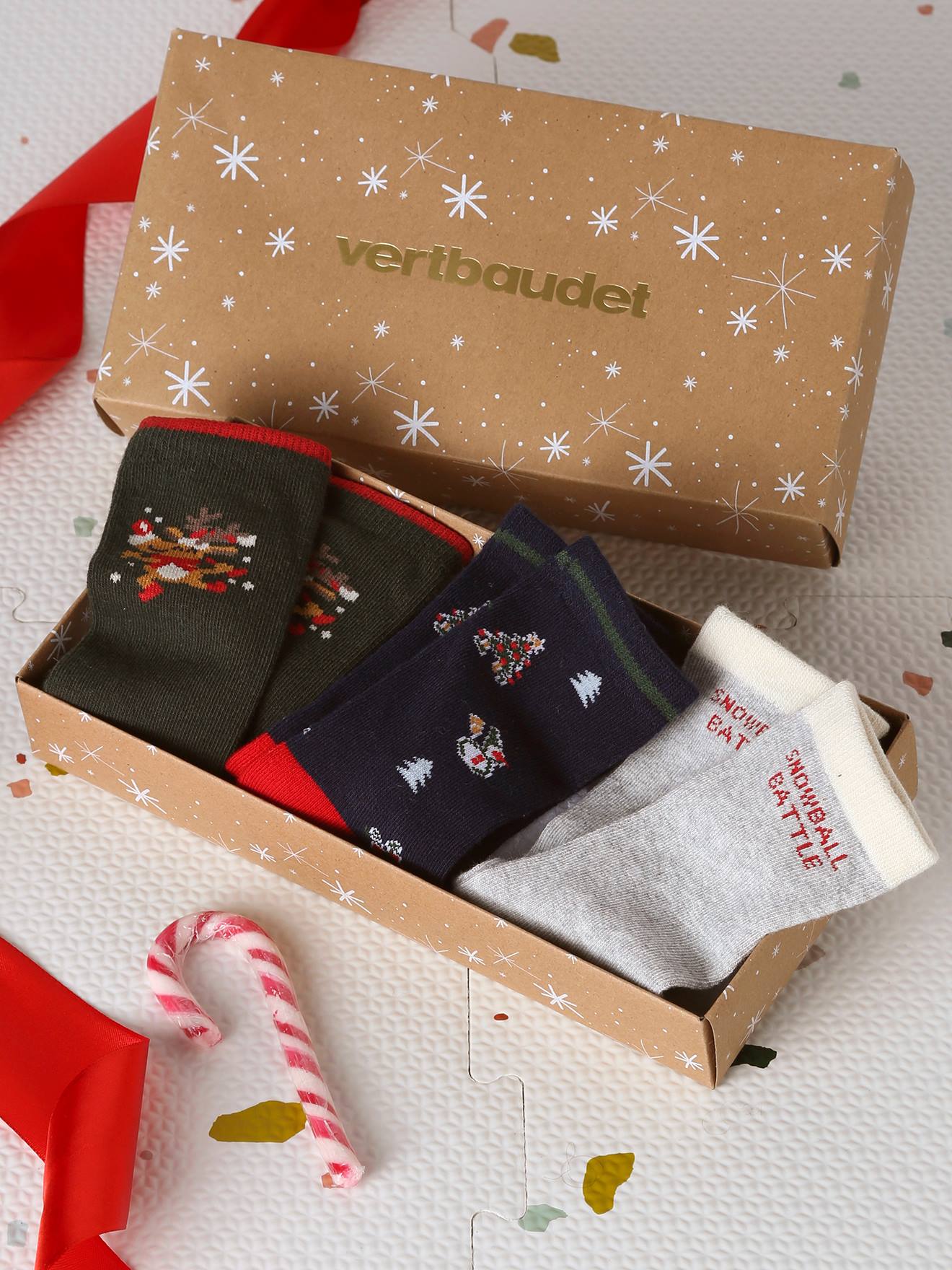 3er-Pack Weihnachts-Socken für Kinder