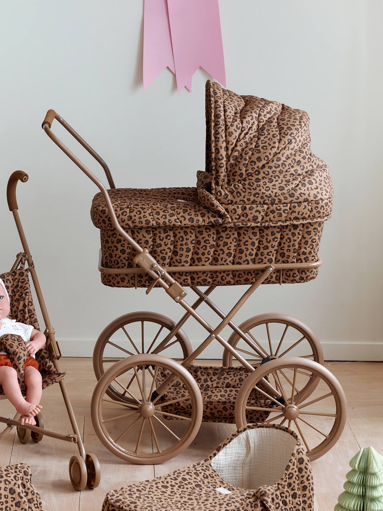 vertbaudet Puppen-Kinderwagen VERTBAUDET x ENVIE DE FRAISE Leo-Capsule in  braun