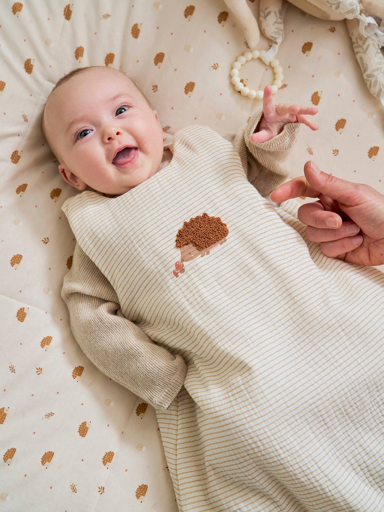 Ärmelloser Baby Schlafsack IGEL mit Bio-Baumwolle