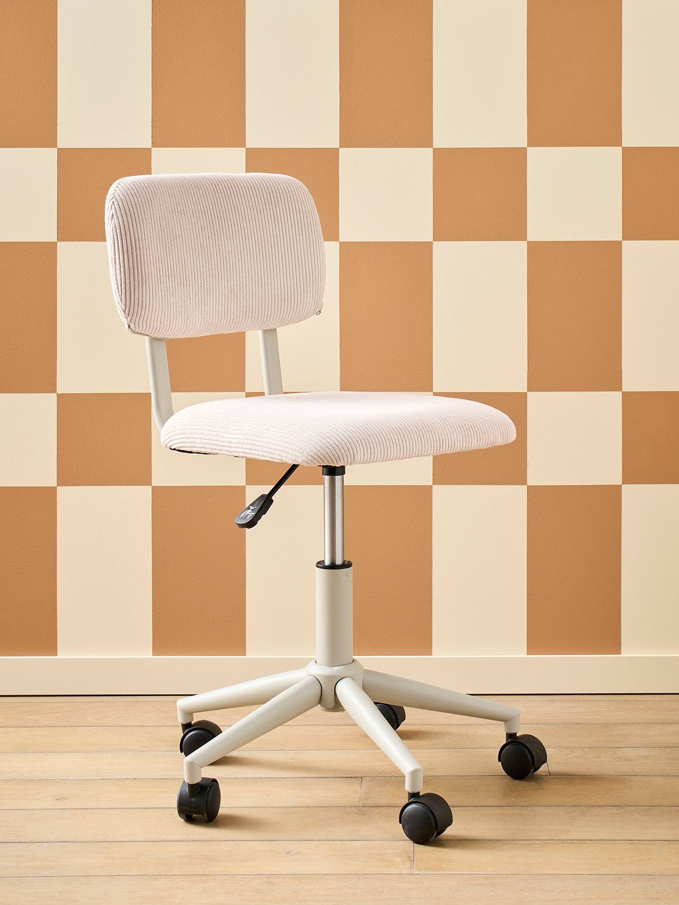 Vertbaudet Kinderzimmer Schreibtischstuhl Auf Rollen Mit Cordbezug Wollweiß Einheitsgröße