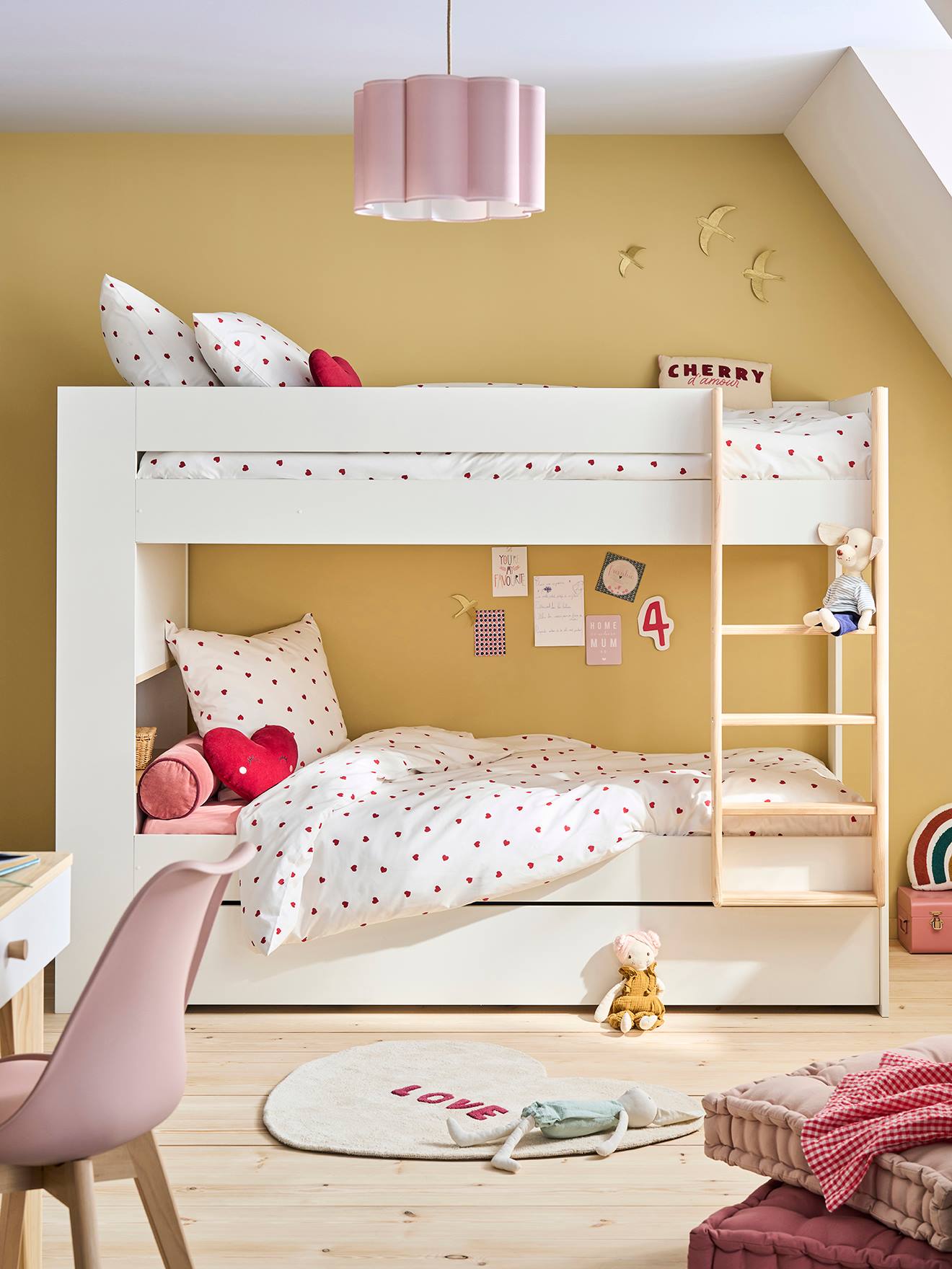 Kinder Etagenbett IDAHO mit Stauraum & Gästebett weiß Gr. 90x190 von vertbaudet