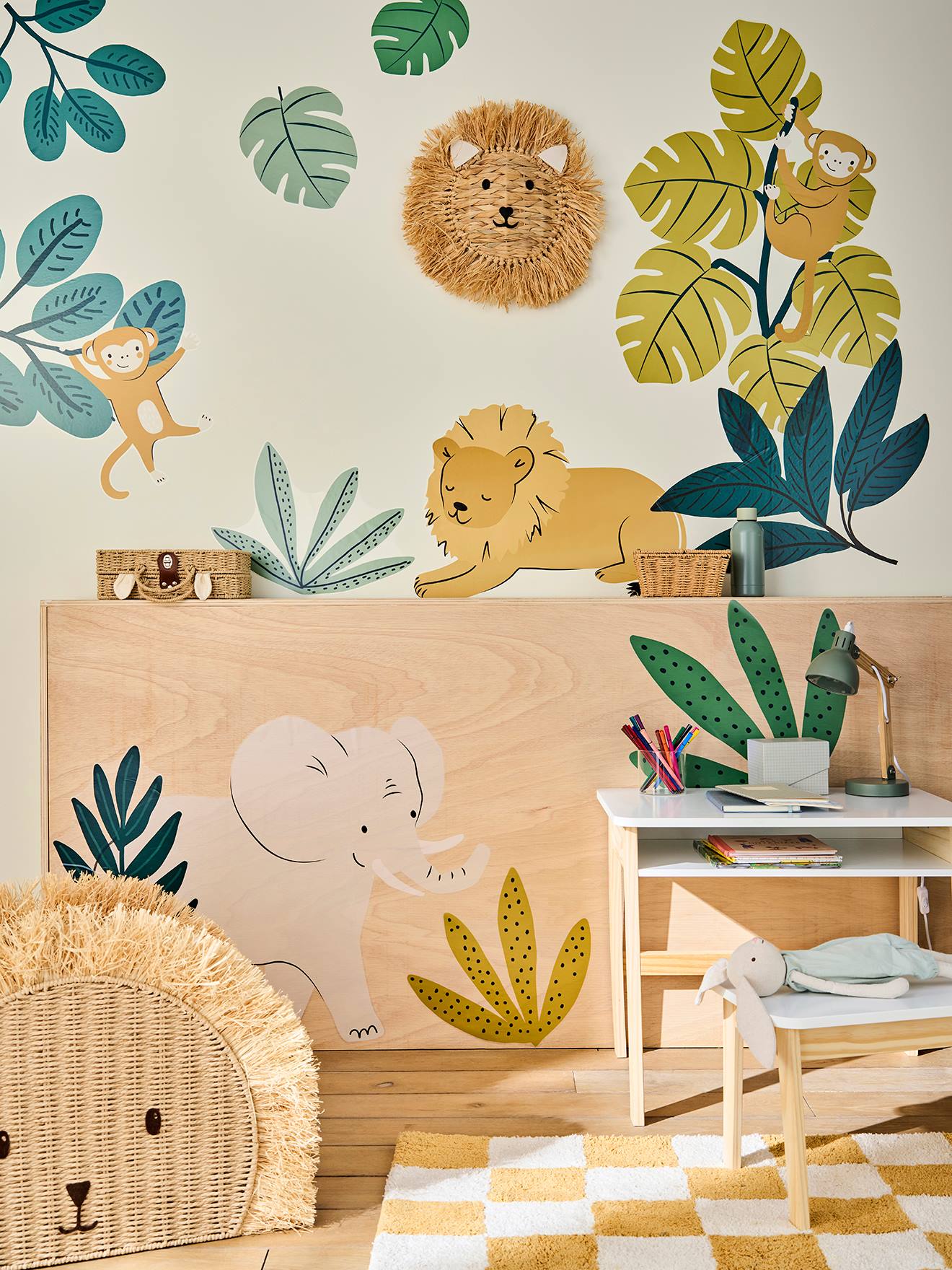 Vertbaudet Kinderzimmer Wandsticker New Jungle Grün Bedruckt Einheitsgröße