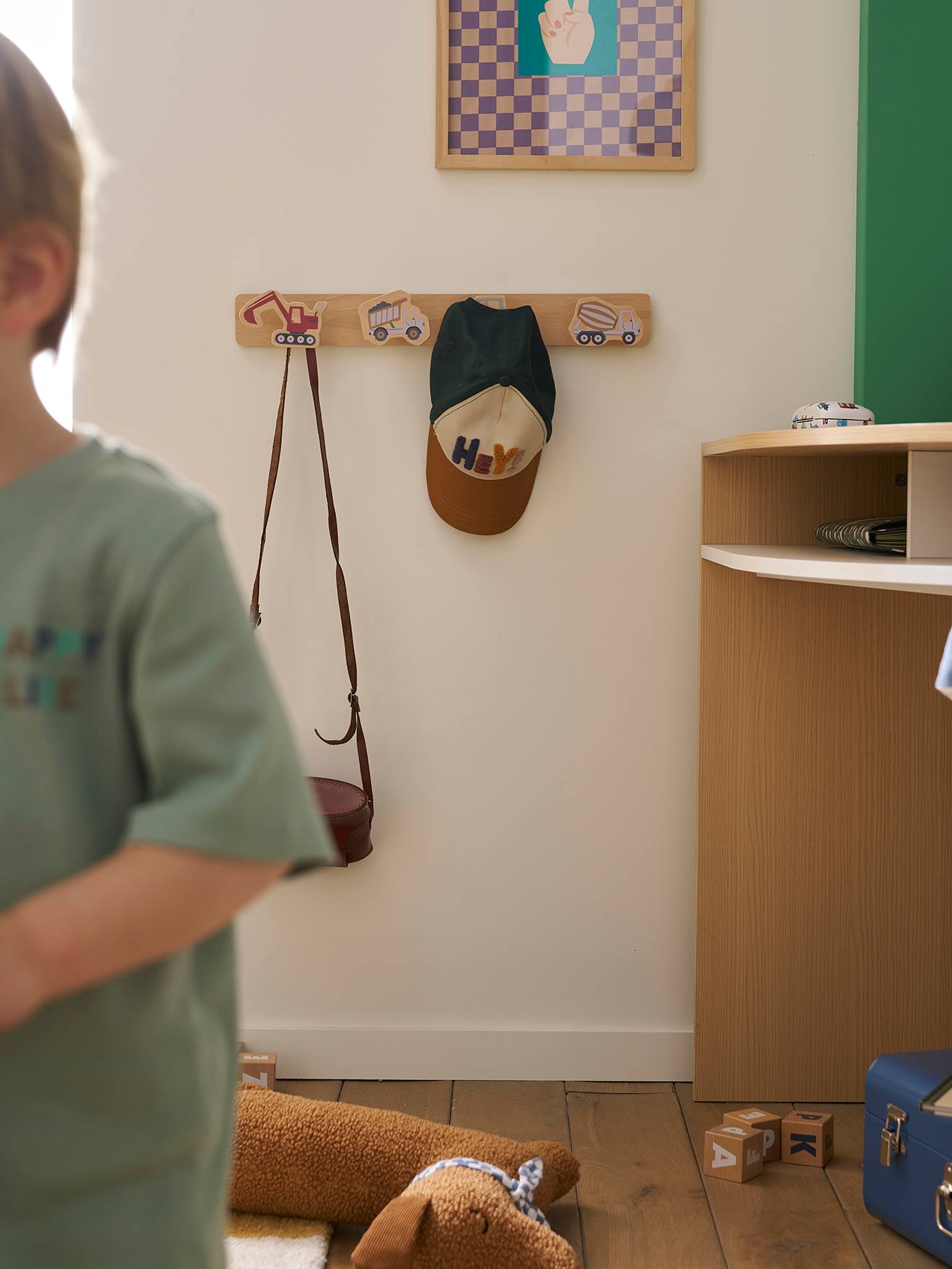 Thumbnail - Wandgarderobe BAUSTELLE mit 4 Kleiderhaken