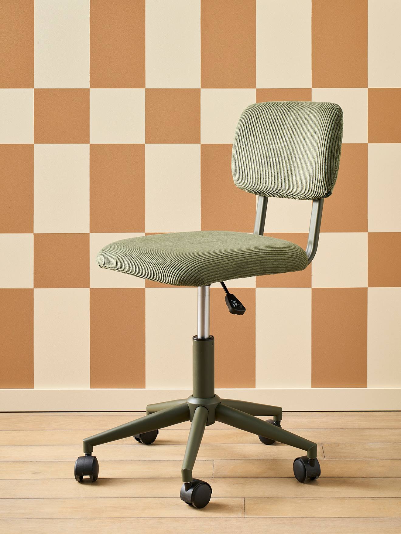 Thumbnail - Kinderzimmer Schreibtischstuhl auf Rollen mit Cordbezug