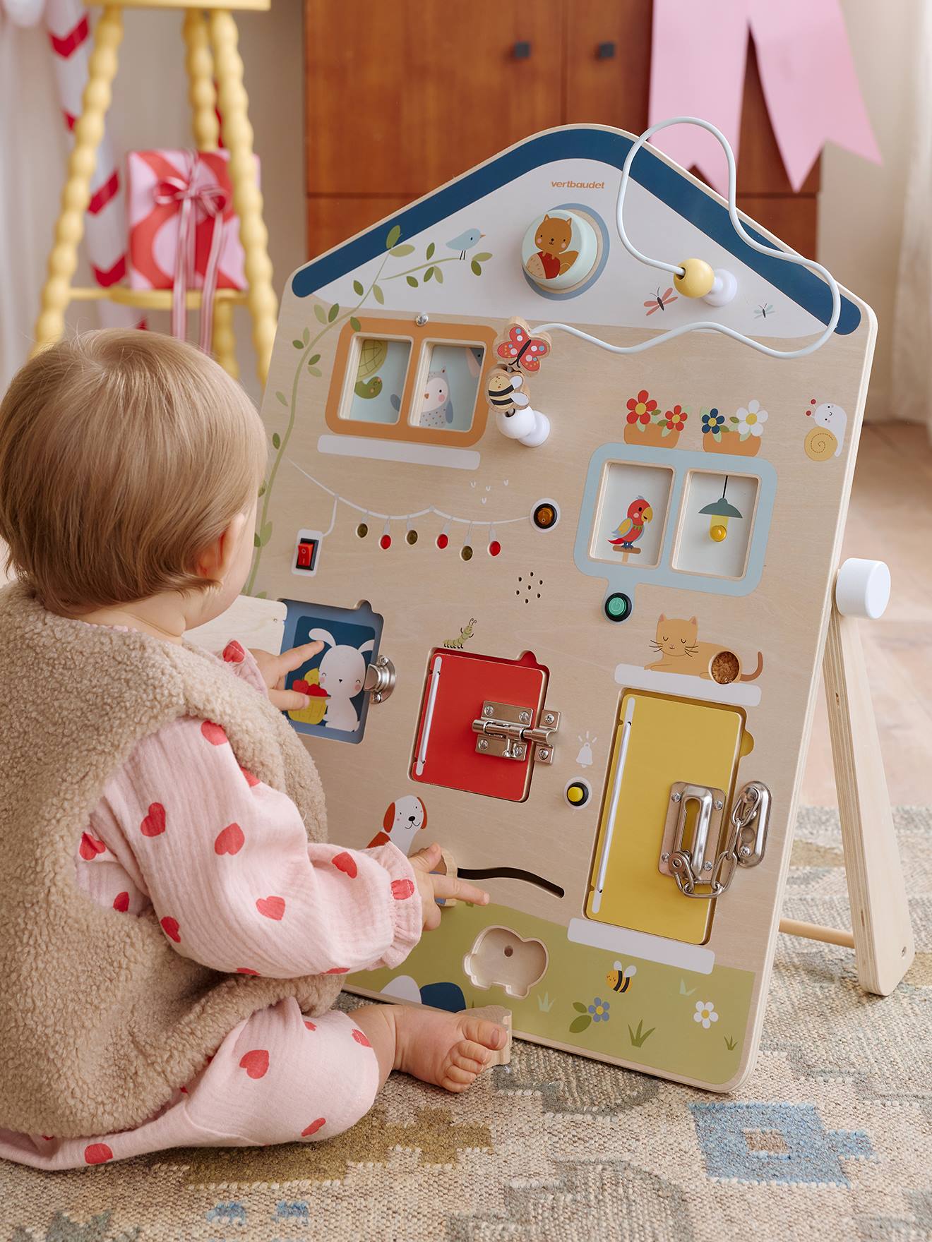 Vertbaudet Activity-Tafel Mit Sound- Und Lichteffekten Braun Einheitsgröße