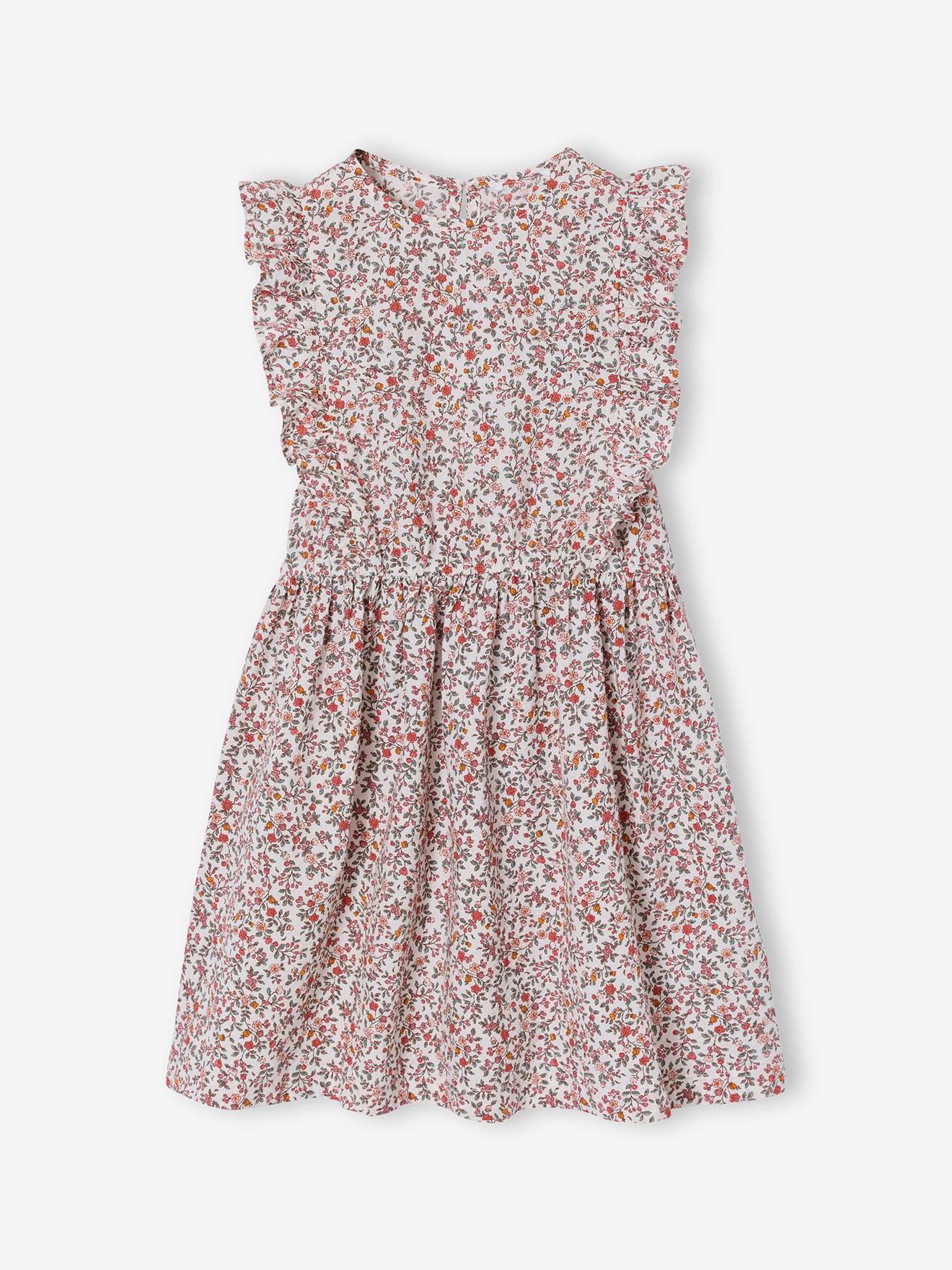 Mädchen Volantkleid aus Seersucker