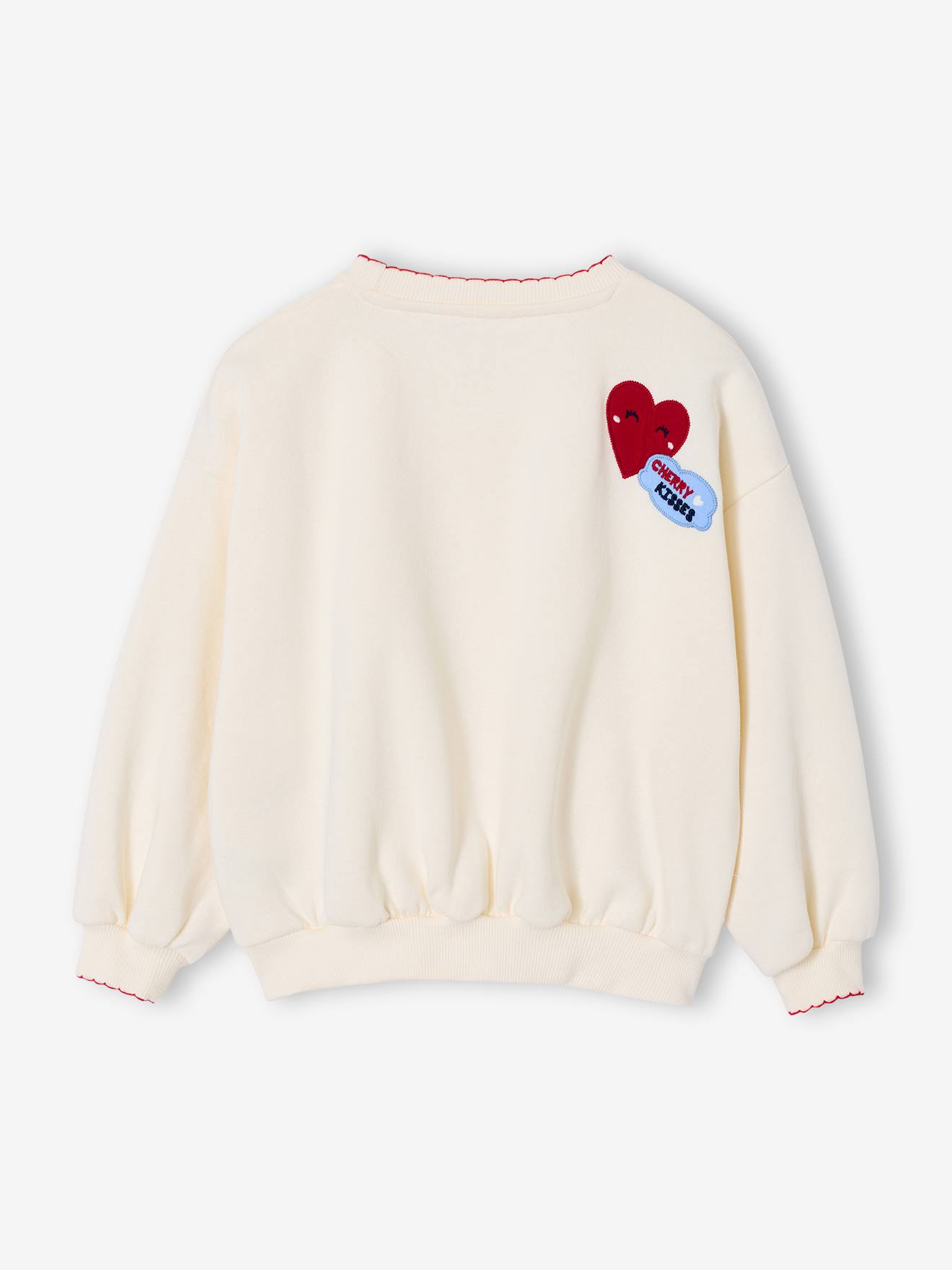 Thumbnail - Mädchen Sweatshirt mit Patches und Picotkante am Auschnitt