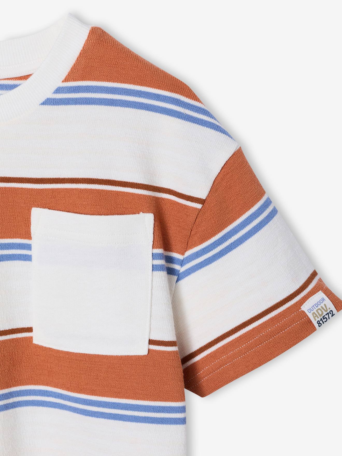 Thumbnail - Jungen T-Shirt mit Streifen und Brusttasche