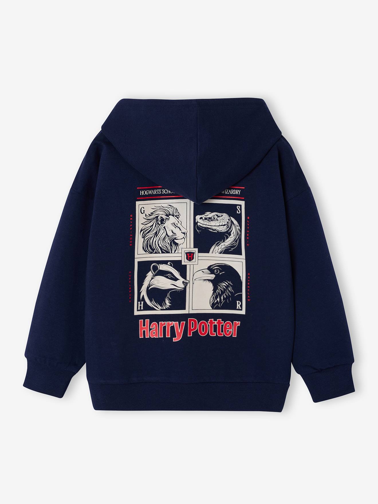 Kapuzensweatshirt mit Hogwarts-Wappen Kinder HARRY POTTER blau Gr. 158/164