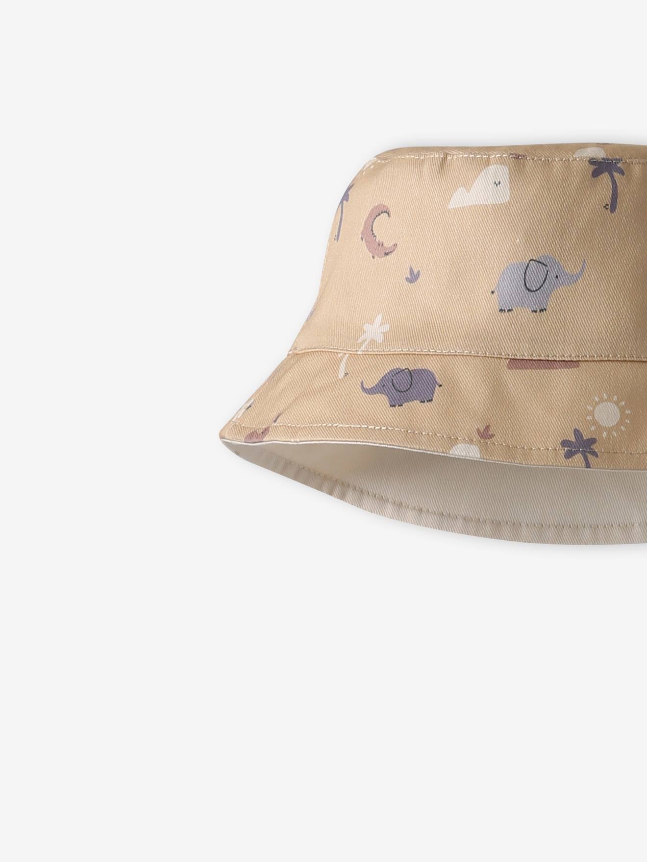 Thumbnail - Wende-Sonnenhut Jungen Baby Urlaubsmotive cappuccino