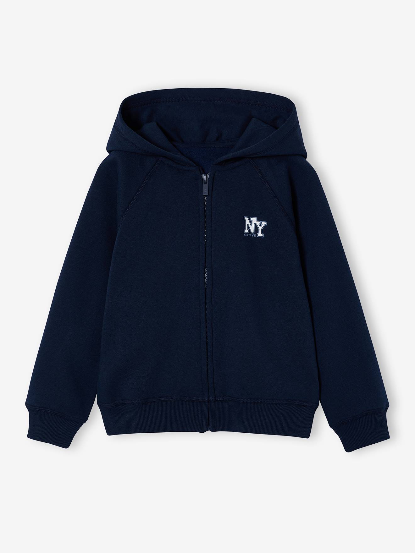 Kapuzensweatjacke mit NY-Print Kinder BASIC