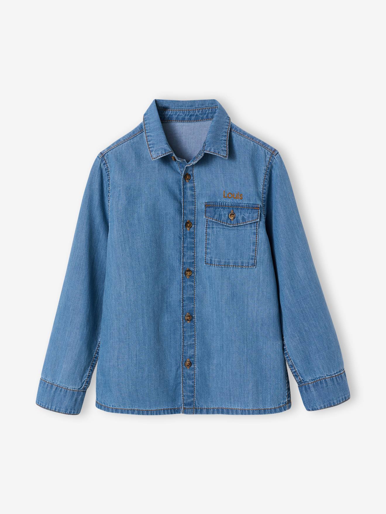 Thumbnail - Jungen-Hemd aus Light-Denim