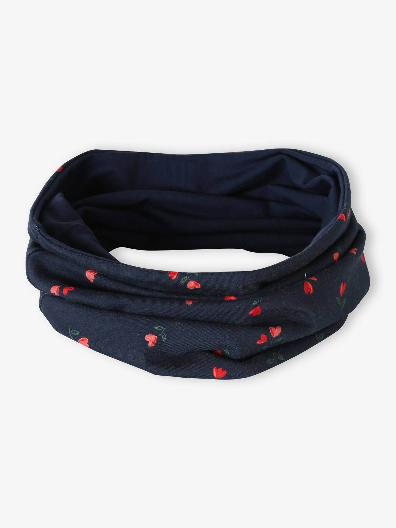 Wende-Snood mit Blumen in Herzform für Mädchen