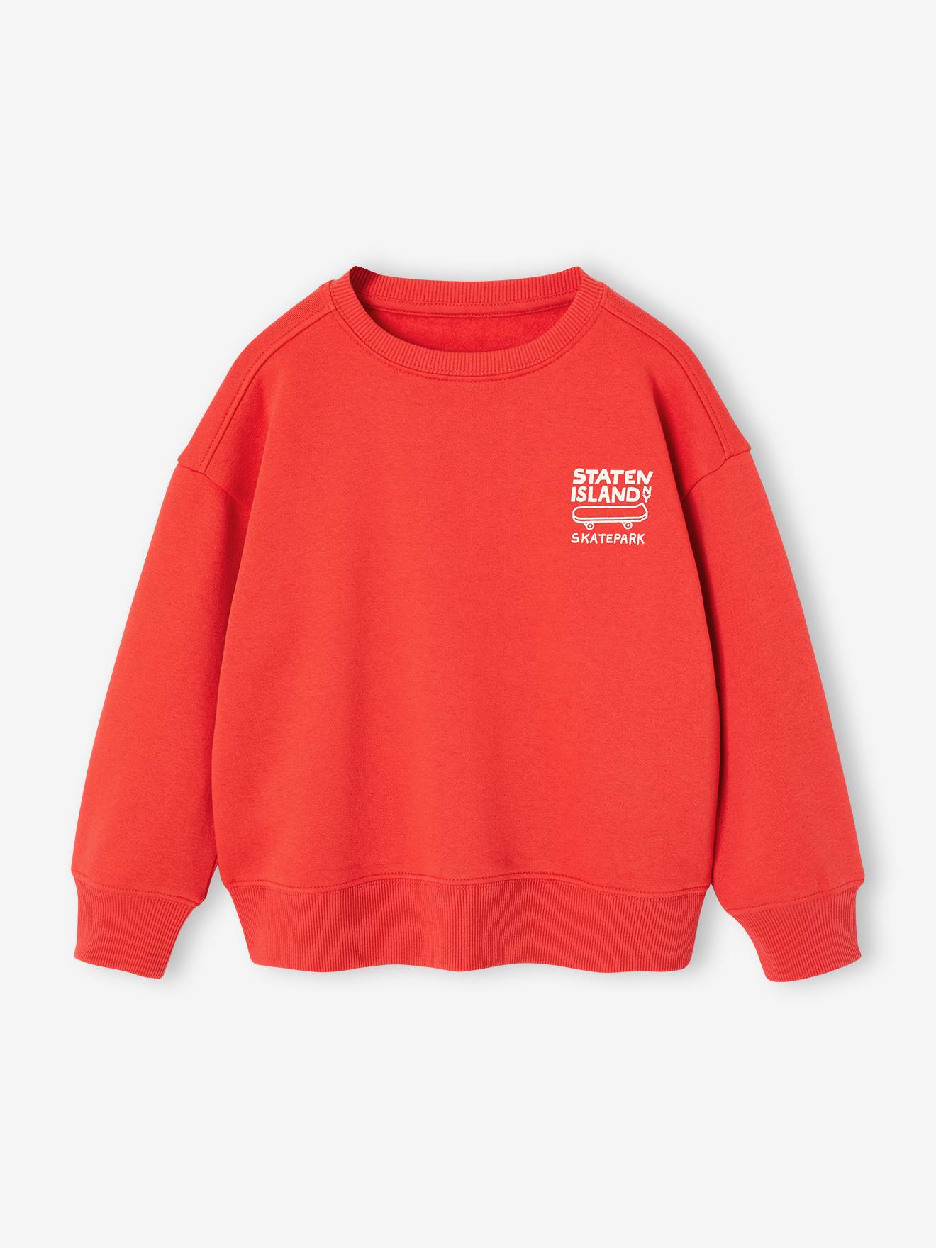 Jungen Sweatshirt BASIC granatapfel Gr. 152 von vertbaudet