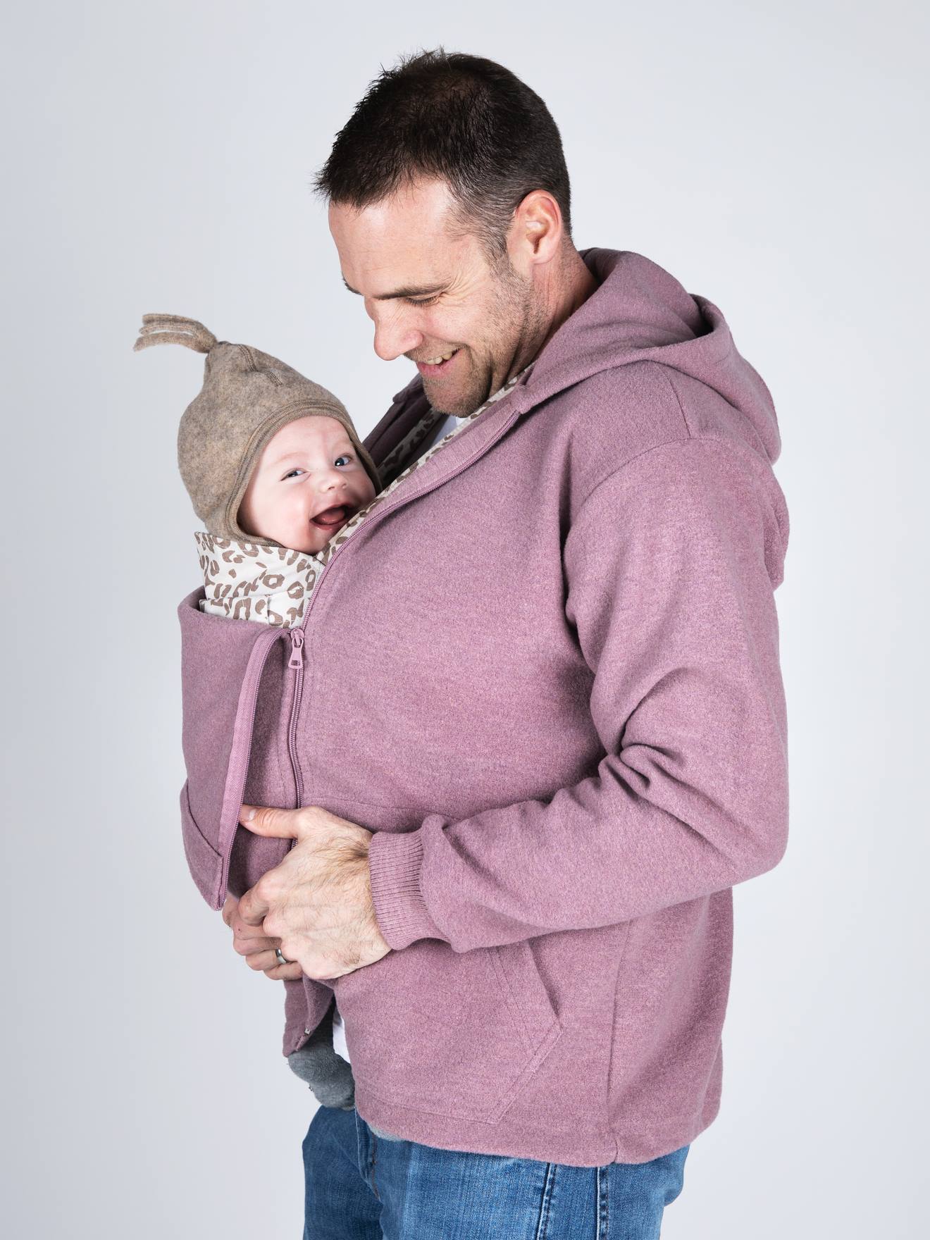 Thumbnail - Trageeinsatz für Eltern-Kapuzenjacke aus Bio-Wolle ENGEL