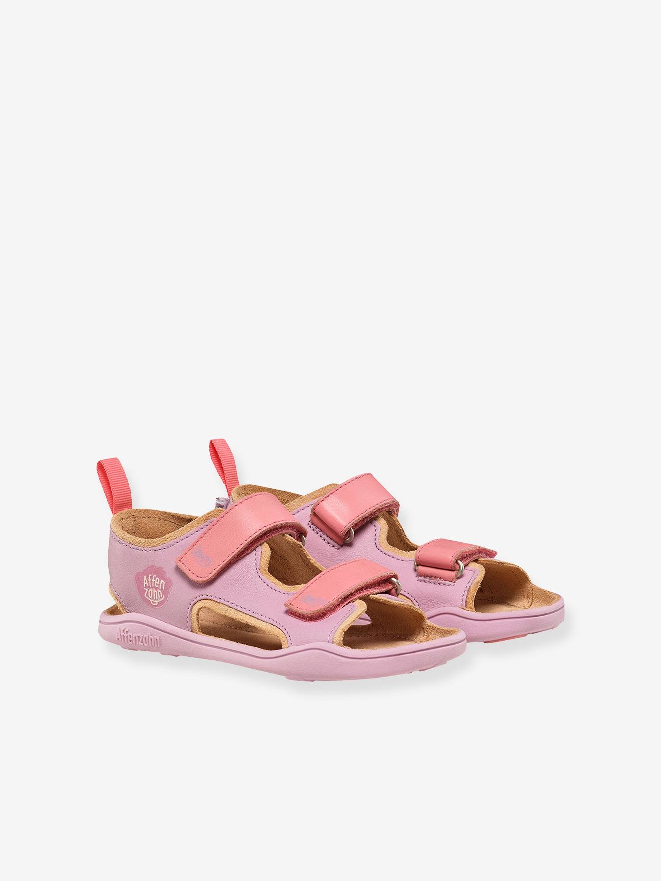 Sandalen aus Leder mit Klettverschluss AIRY Kinder Affenzahn malve Gr. 27