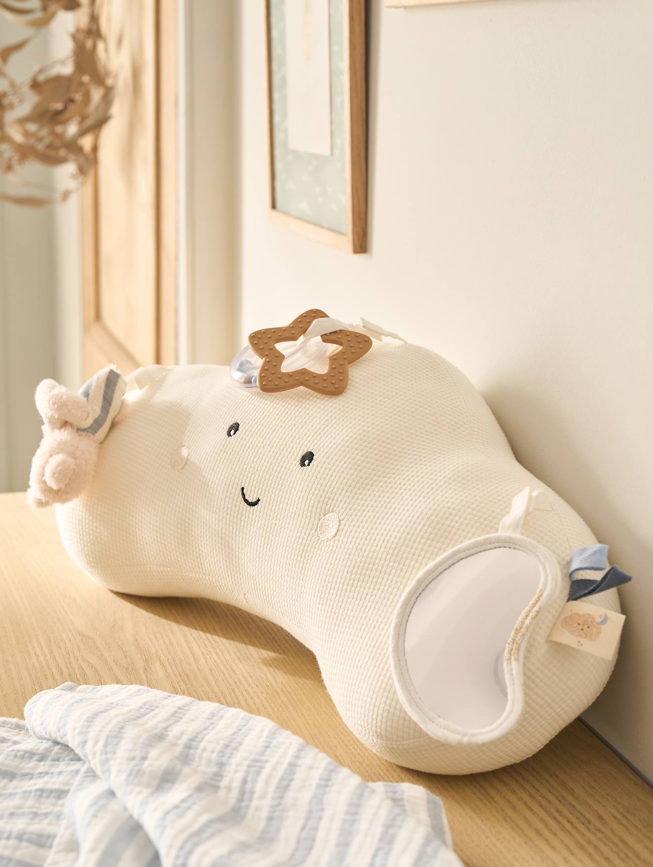 Vertbaudet Activity-Kissen Für Baby Wolke Weiß Einheitsgröße