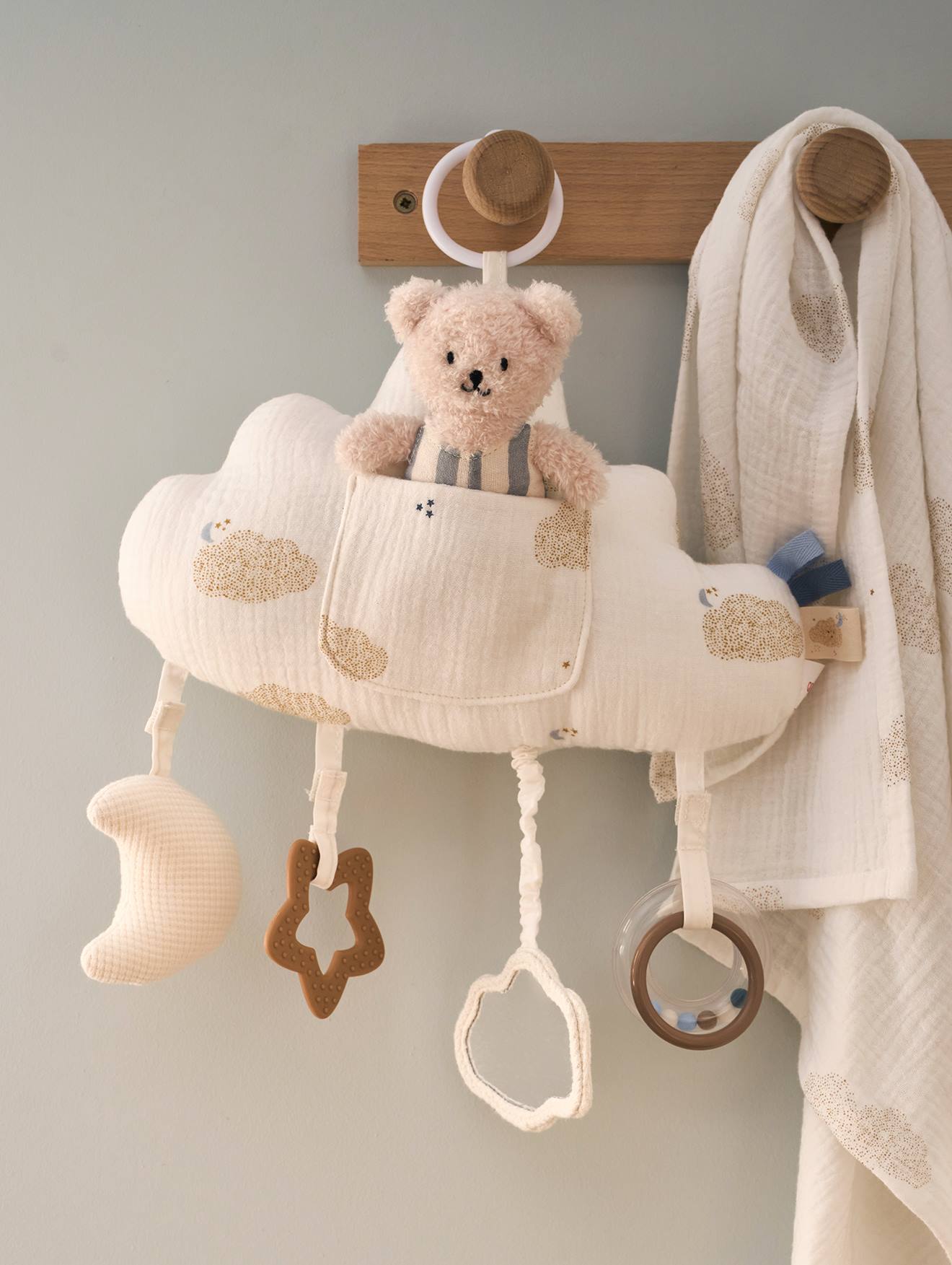 Vertbaudet Baby Hänge-Spieluhr Wolke Weiß Einheitsgröße