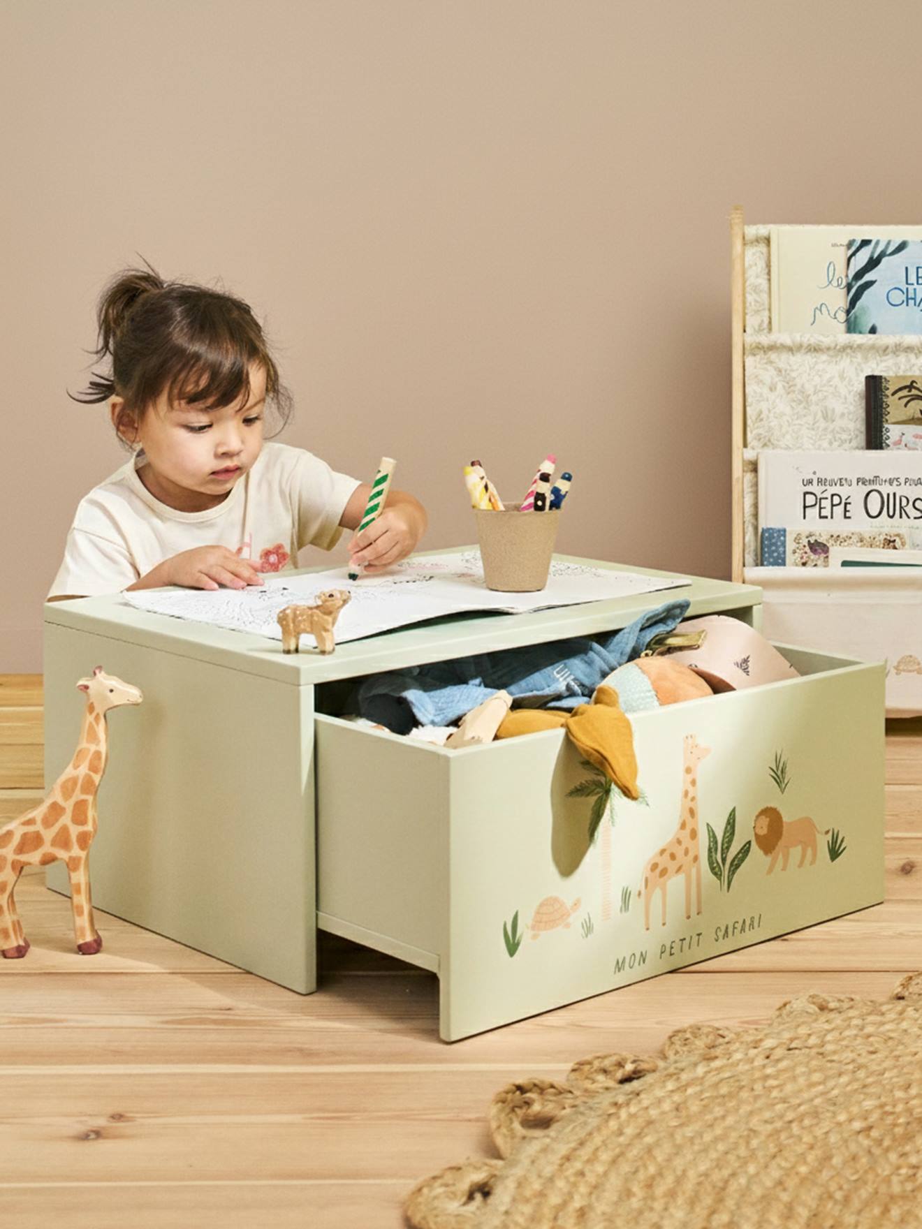 Kinder Activity-Tisch mit integriertem Stauraum