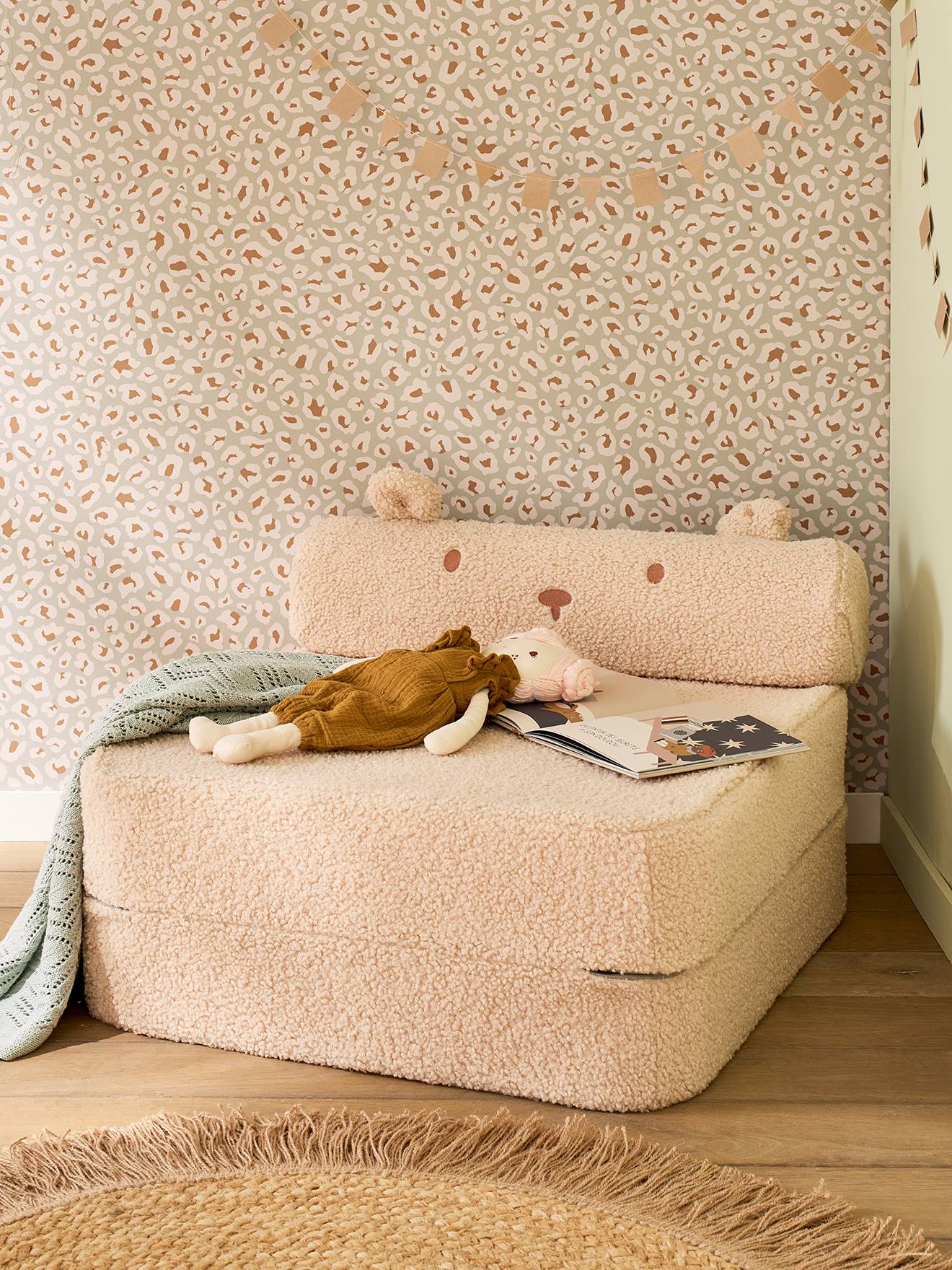 Vertbaudet Kindersessel Teddy Ausklappbar Camel Einheitsgröße