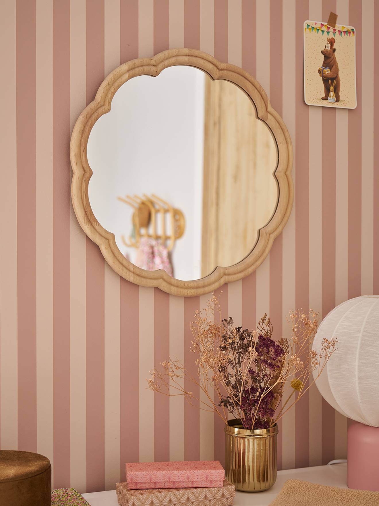 Spiegel FESTON Kinderzimmer rund beige von vertbaudet