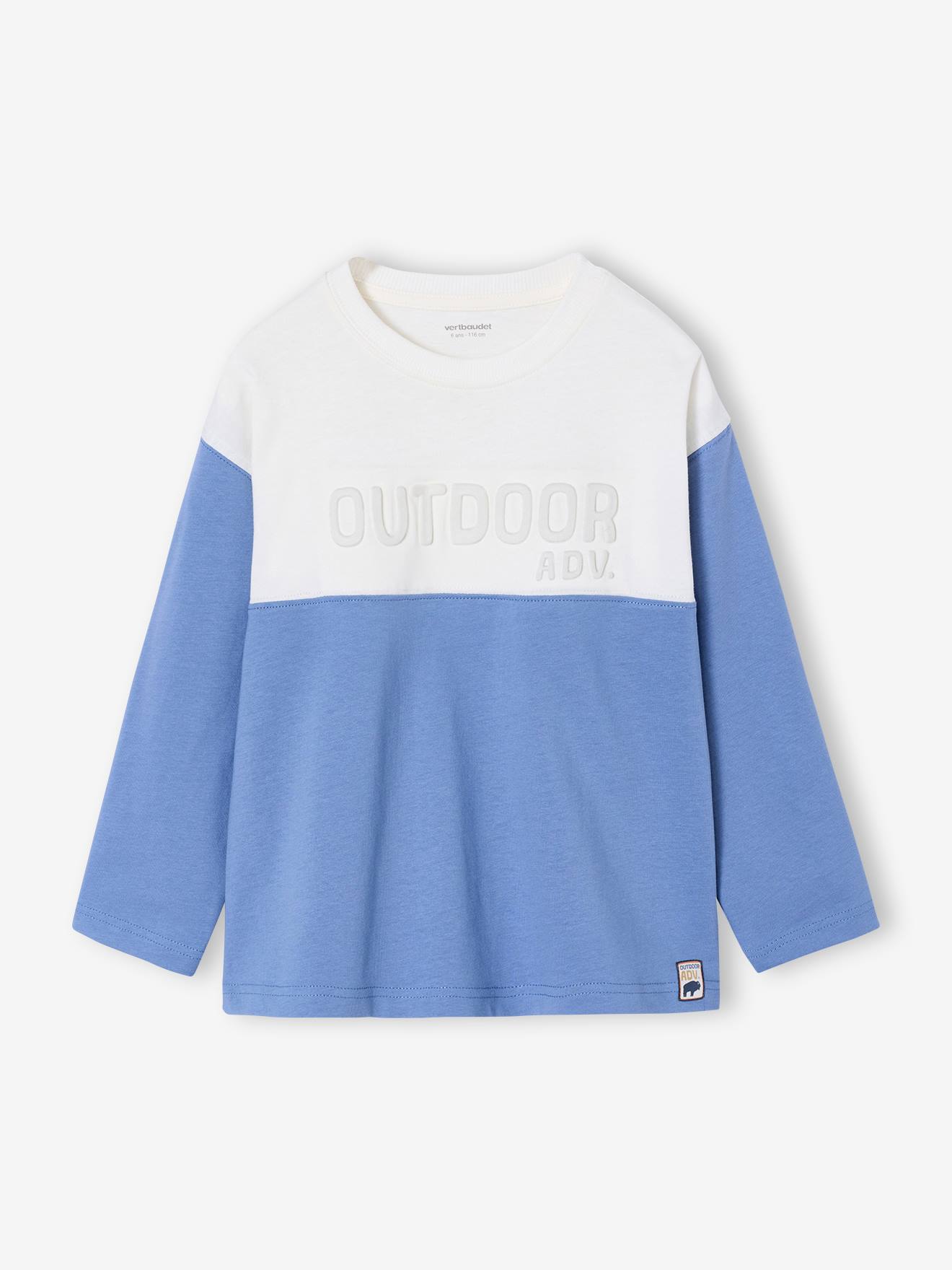 Shirt in Colorblock-Design für Jungen, Recycling-Baumwolle blau Gr. 98/104 von vertbaudet