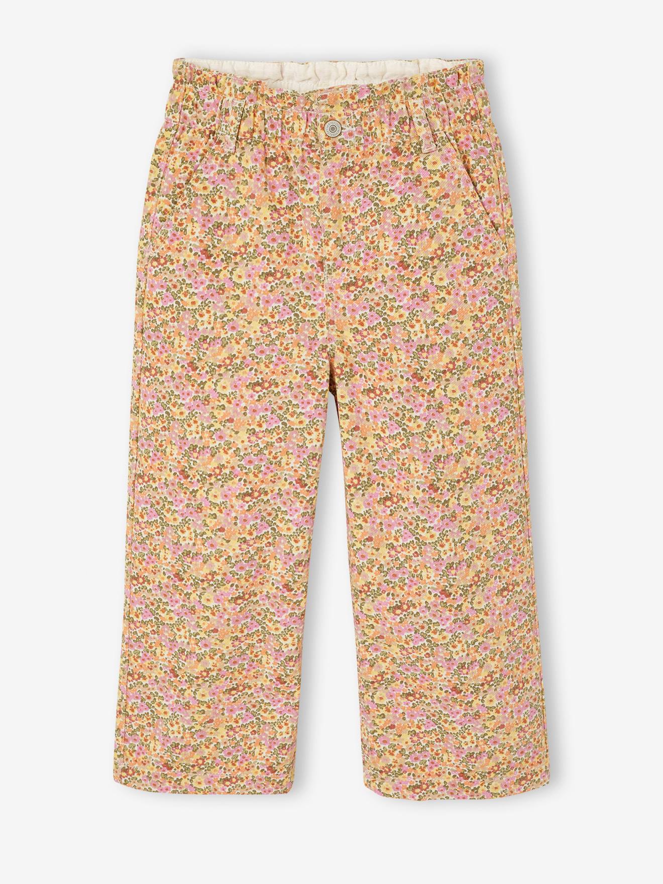 Vertbaudet Weite Mädchen Paperbag-Hose Mehrfarbig 146/152