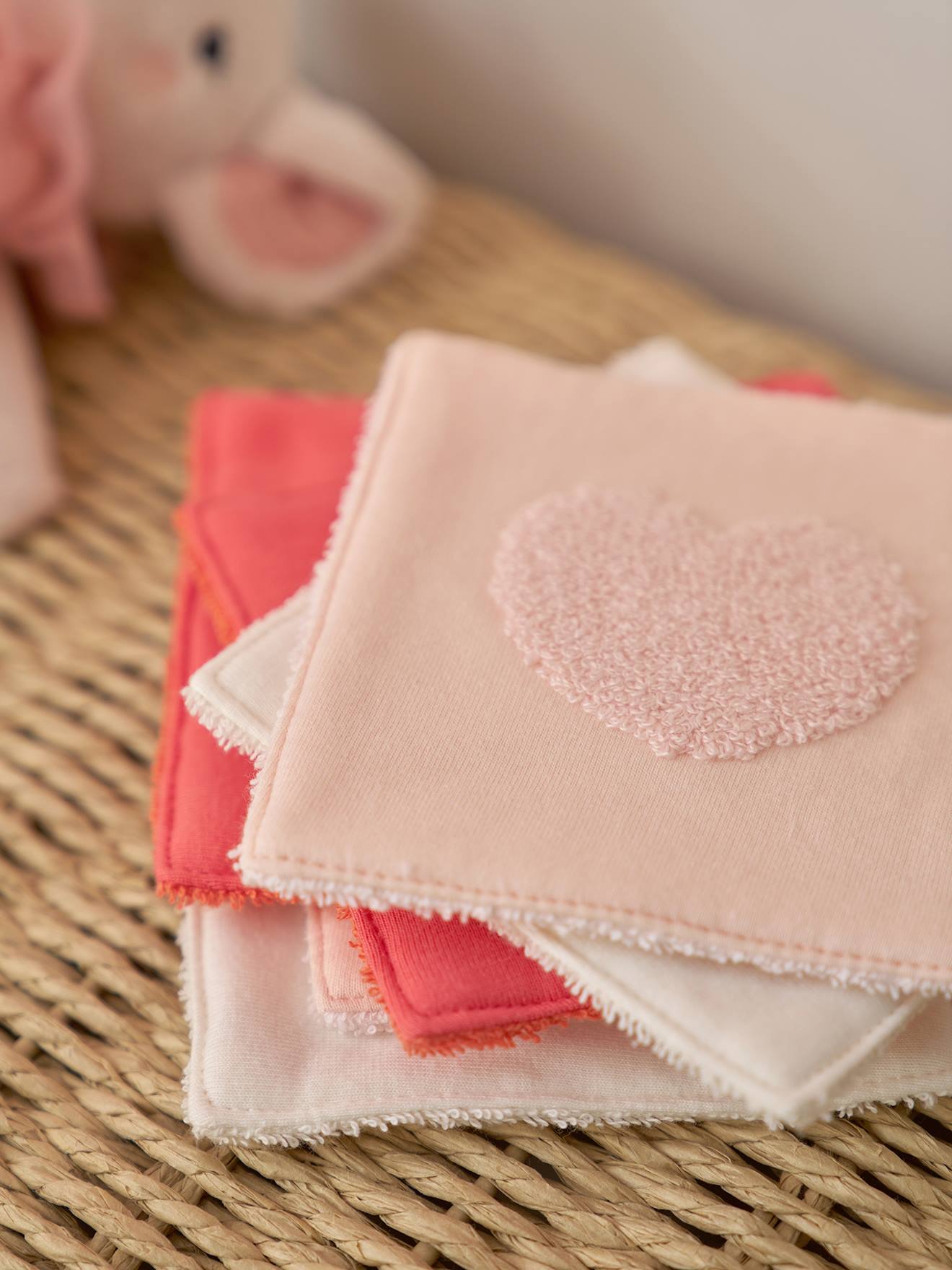 Vertbaudet 6Er-Pack Waschlappen Mit Aufbewahrungsbeutel Wollweiß Einheitsgröße