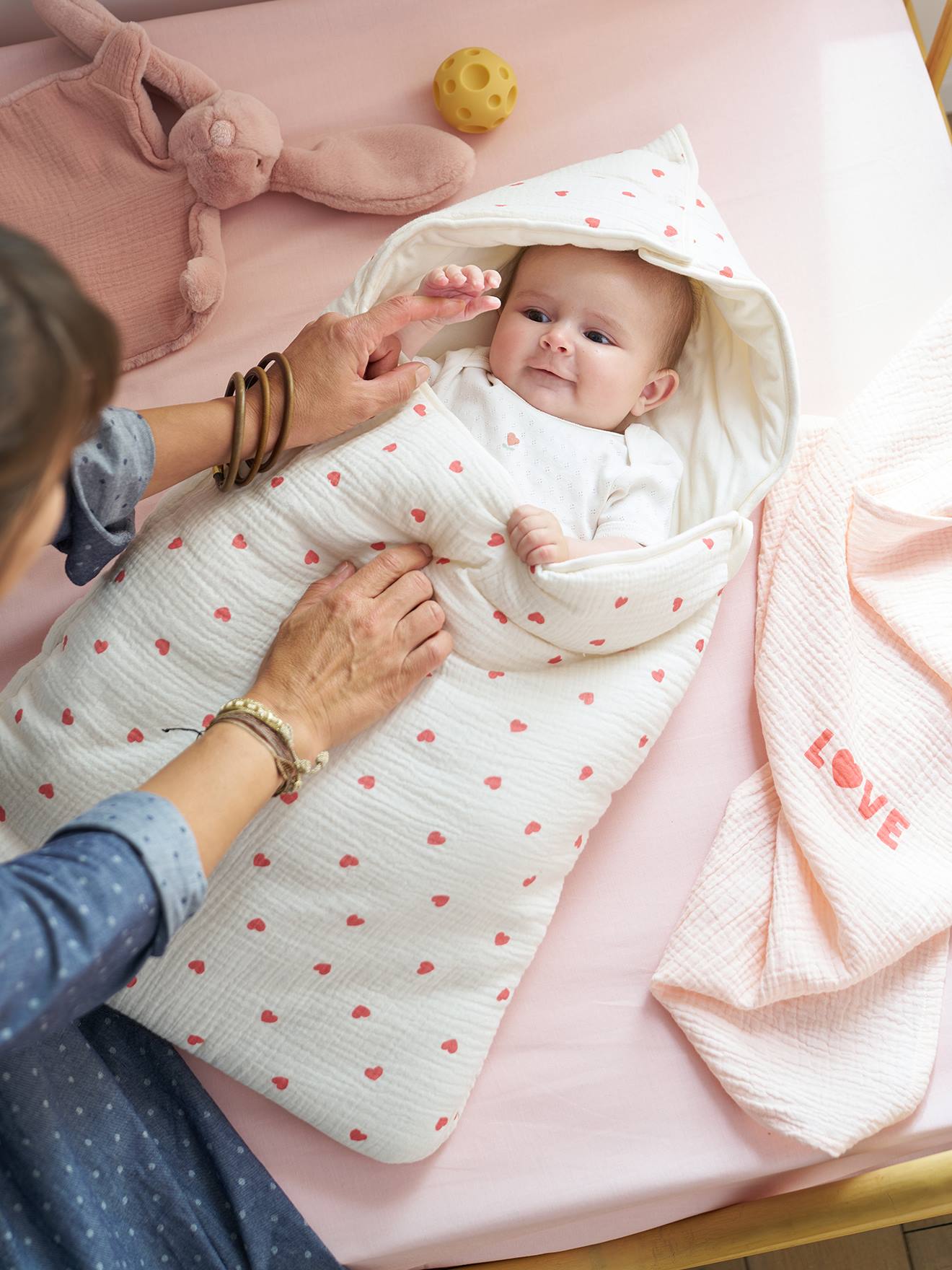 Vertbaudet Bedruckter Baby Ausfahrsack Vanille Einheitsgröße