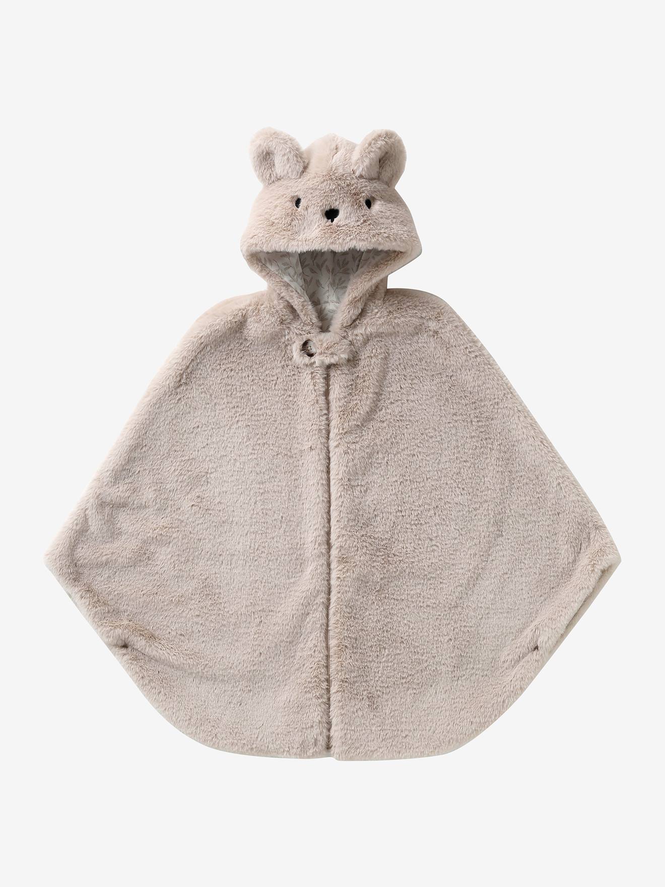 Vertbaudet Baby Poncho Mit Kapuze Für Babyschale Wollweiß Bär Hygge Einheitsgröße