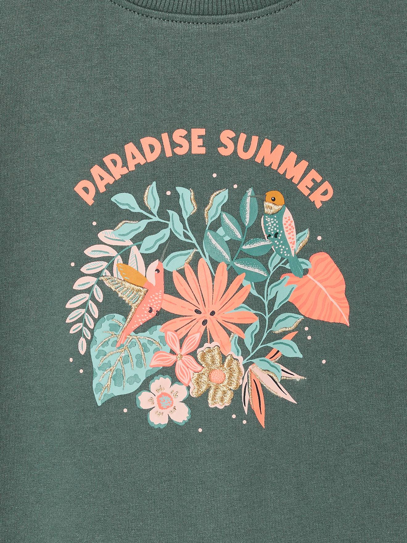 Thumbnail - Leichtes Mädchen Sweatkleid mit Aufdruck