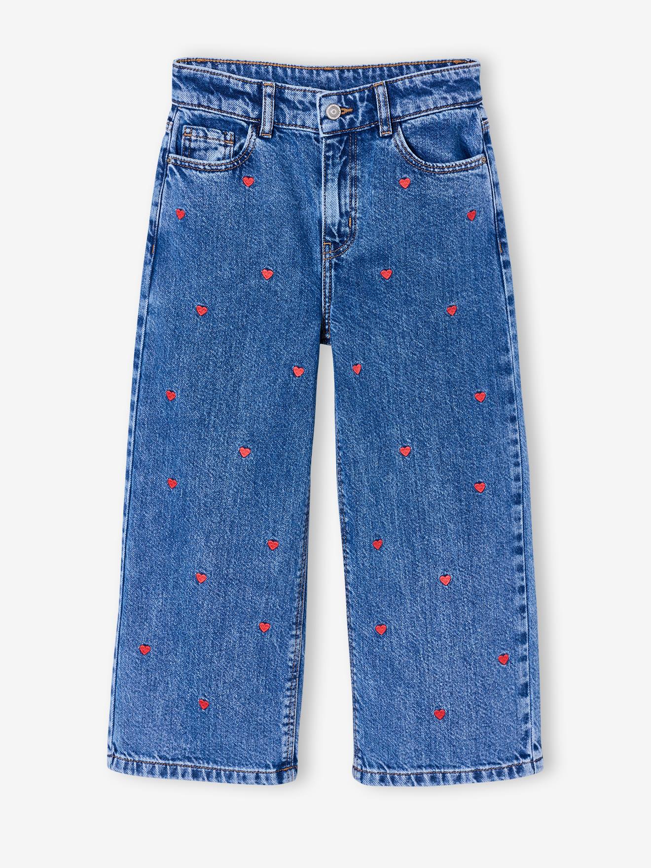 Thumbnail - Weite Jeans mit Stickerei für Mädchen