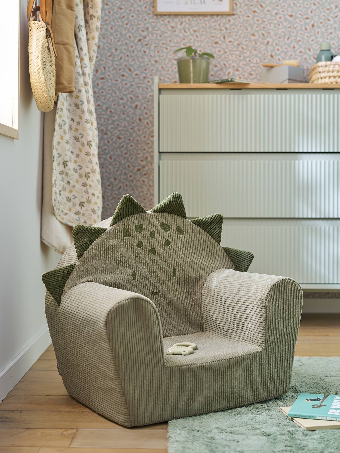 Vertbaudet Kindersessel Triceratops In Dino-Form Für Kinderzimmer Grün Einheitsgröße